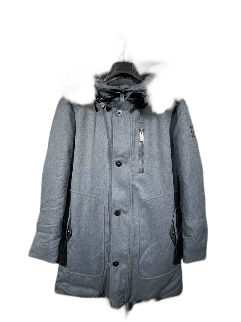 Porsche Design Porsche Design Gray Fur Trim Wool Down Coat Size US S / EU 44-46 / 1 - 1 Thumbnail