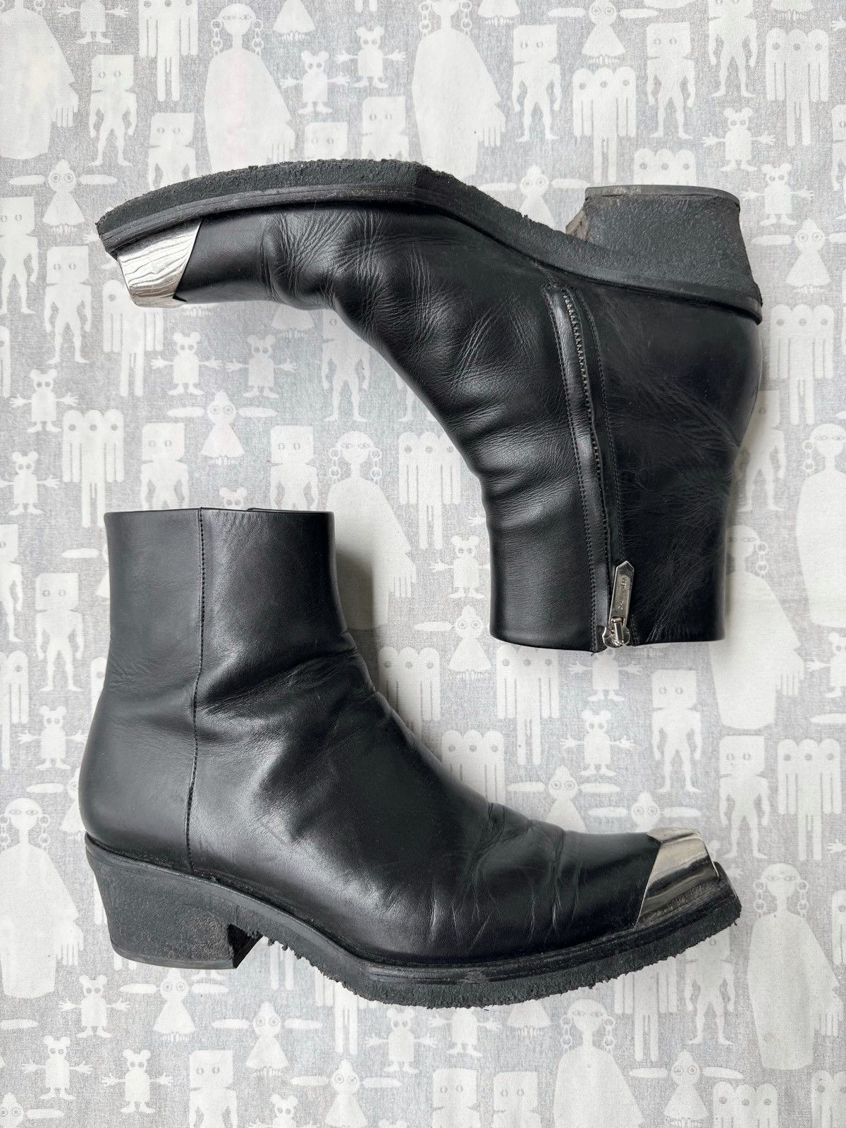 Calvin Klein Calvin Klein 205W39NYC Metal Tip Leather Boots Size US 13 / EU 46 - 1 Thumbnail