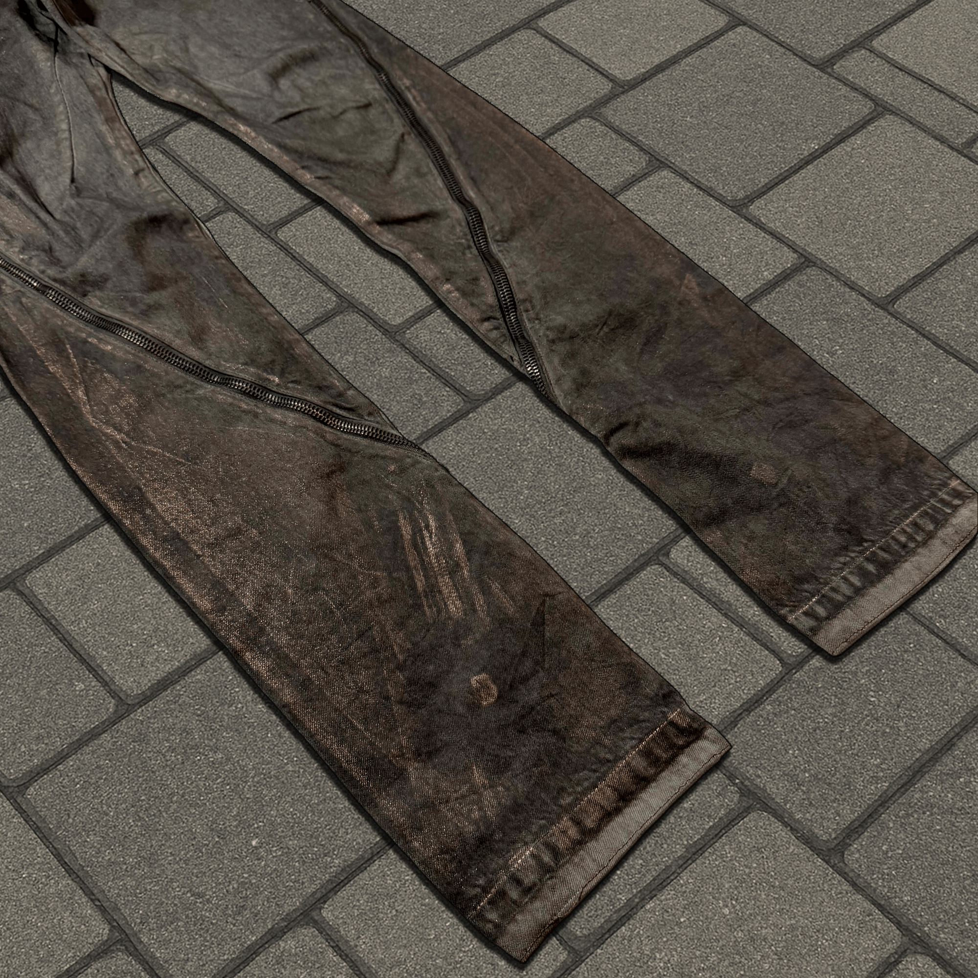 Rick Owens SS09 Rick Owens Gold Wax Strutter Banana Cut Denim Size US 28 / EU 44 - 2 Thumbnail
