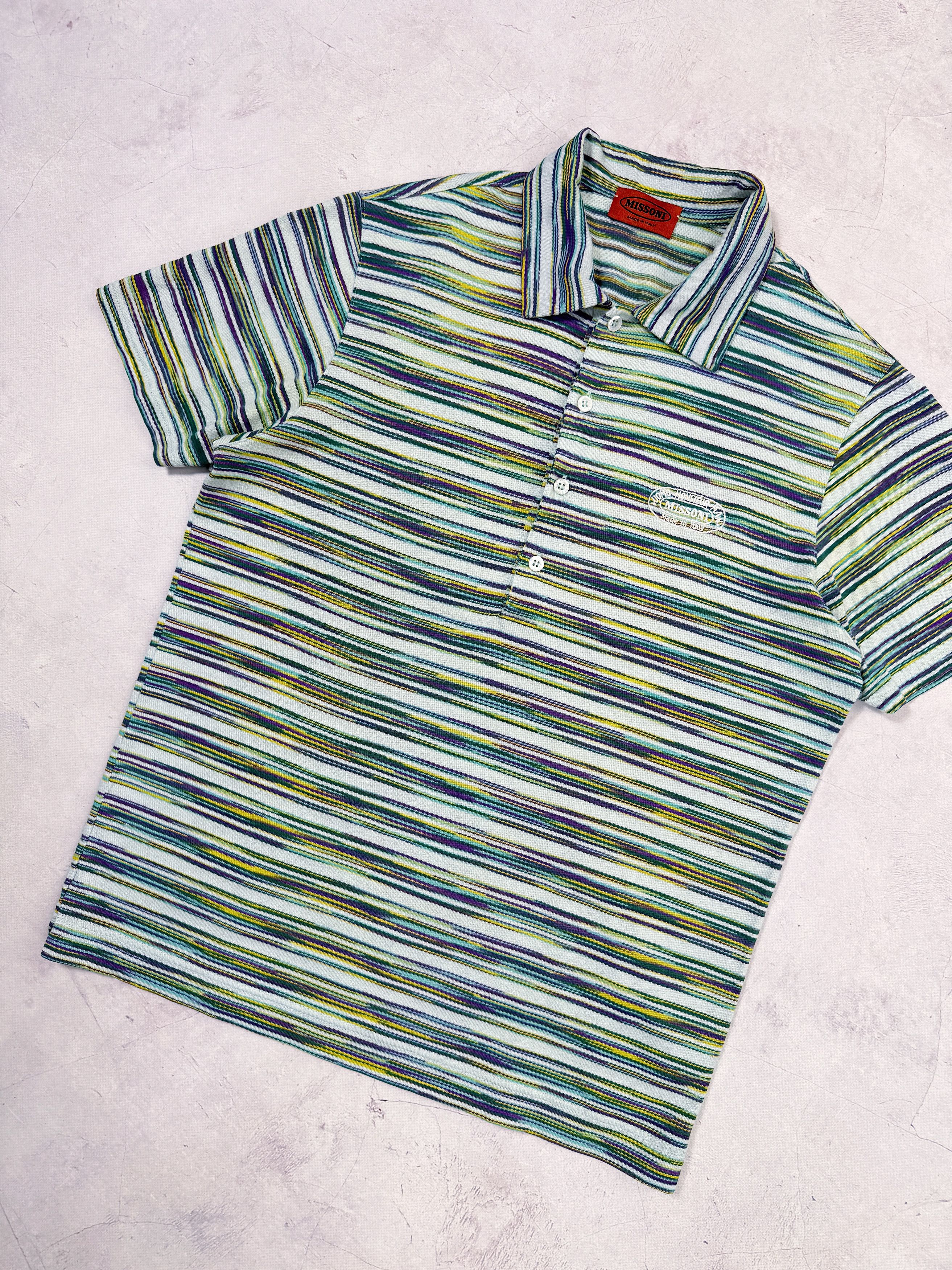 Missoni Missoni Polo T-Shirt Multicolor Abstract Striped Italy Size US M / EU 48-50 / 2 - 2 Thumbnail