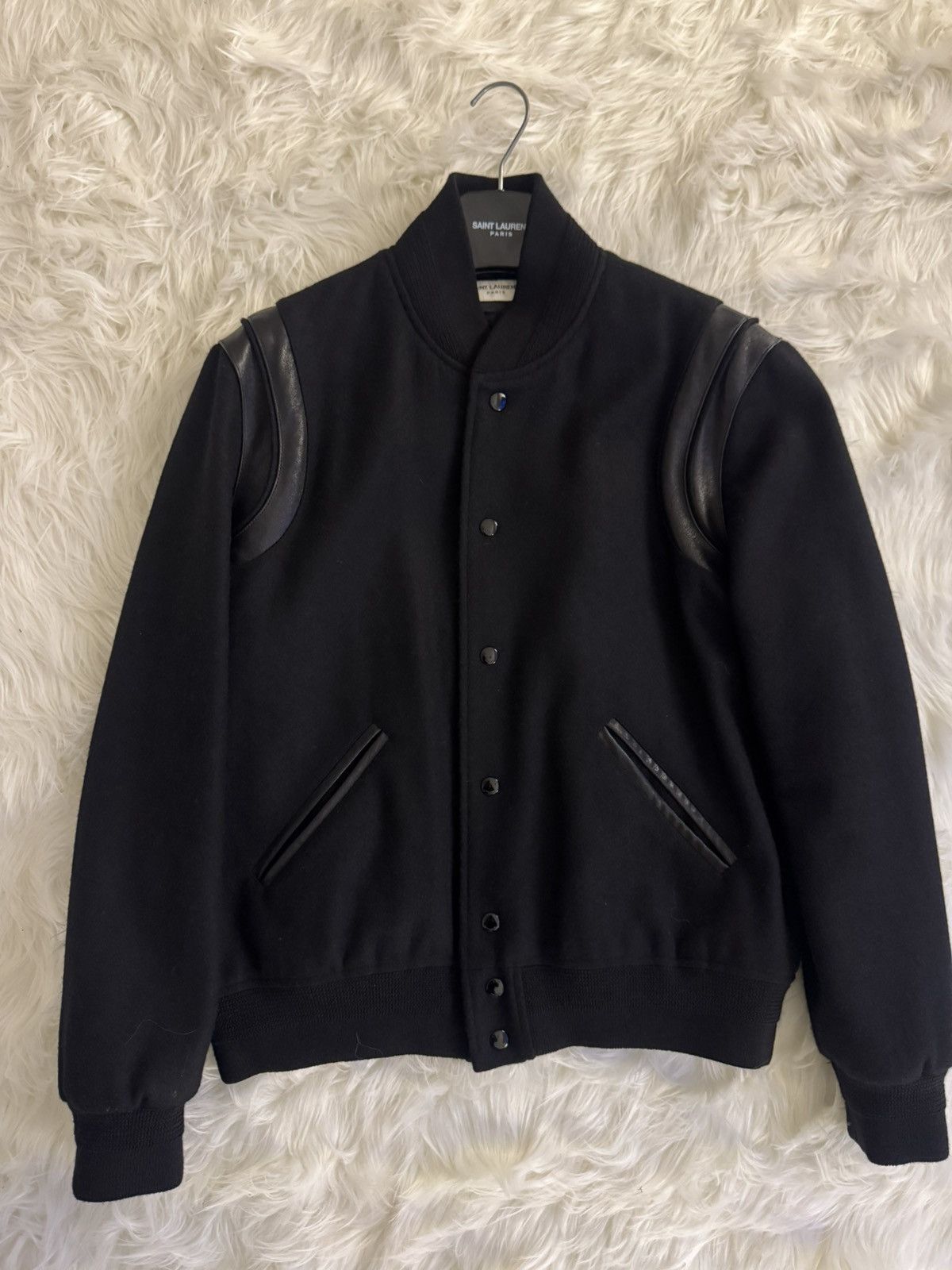 Saint Laurent Paris Black Teddy Jacket Size US L / EU 52-54 / 3 - 1 Thumbnail