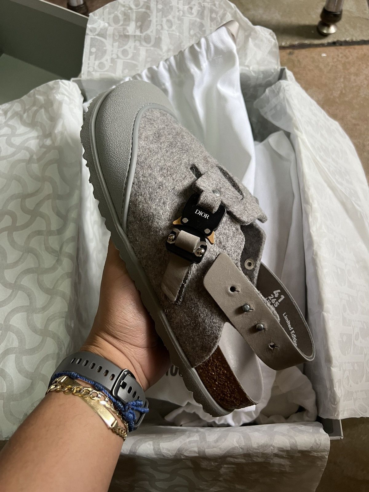 Birkenstock × Dior DIOR BIRKENSTOCKS TOKIO SLIPPER SZ 41 (8) Size US 8 / EU 41 - 1 Thumbnail