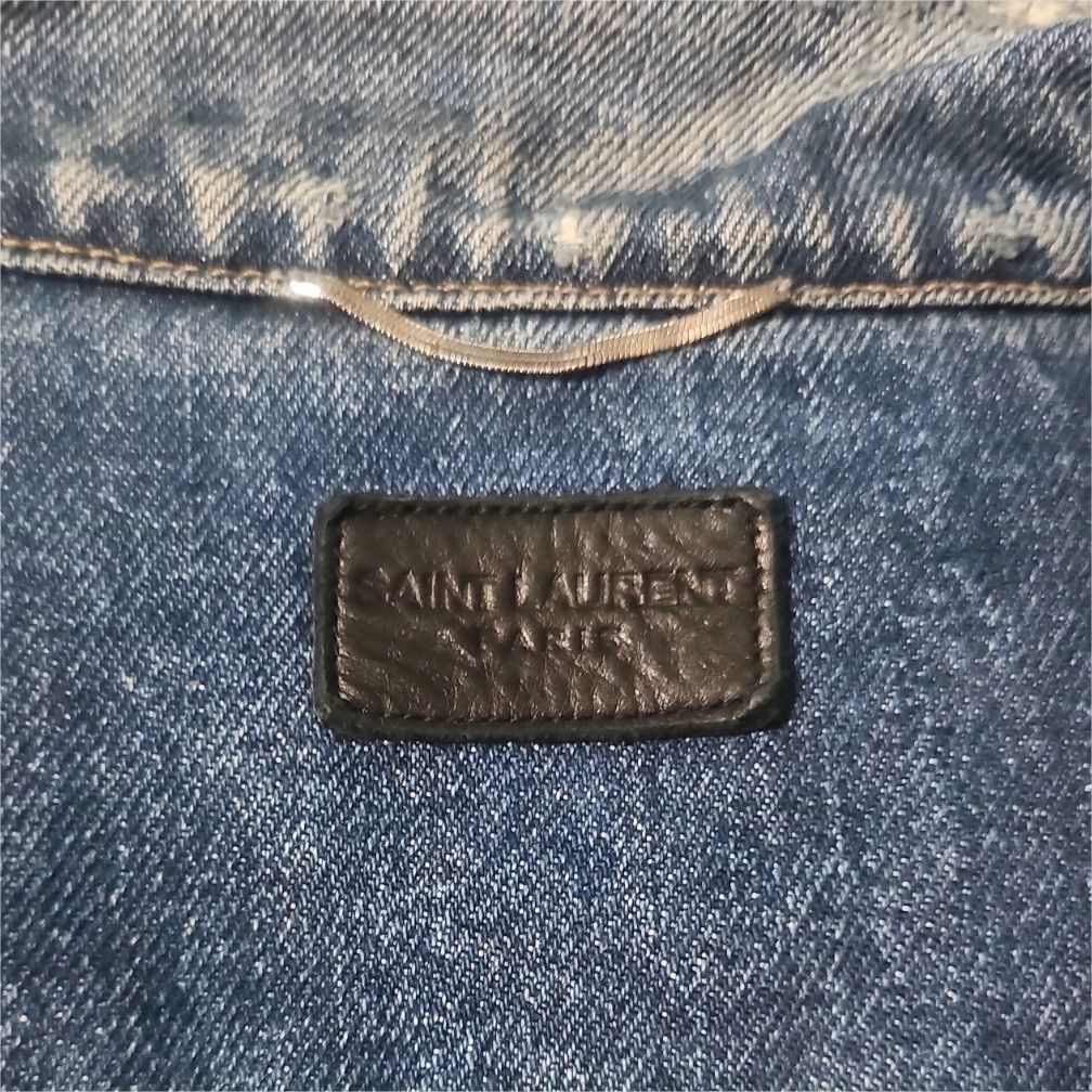 Saint Laurent Paris 2015 Hedi Slimane Palm Tree Patch Denim Jacket Size US L / EU 52-54 / 3 - 5 Thumbnail