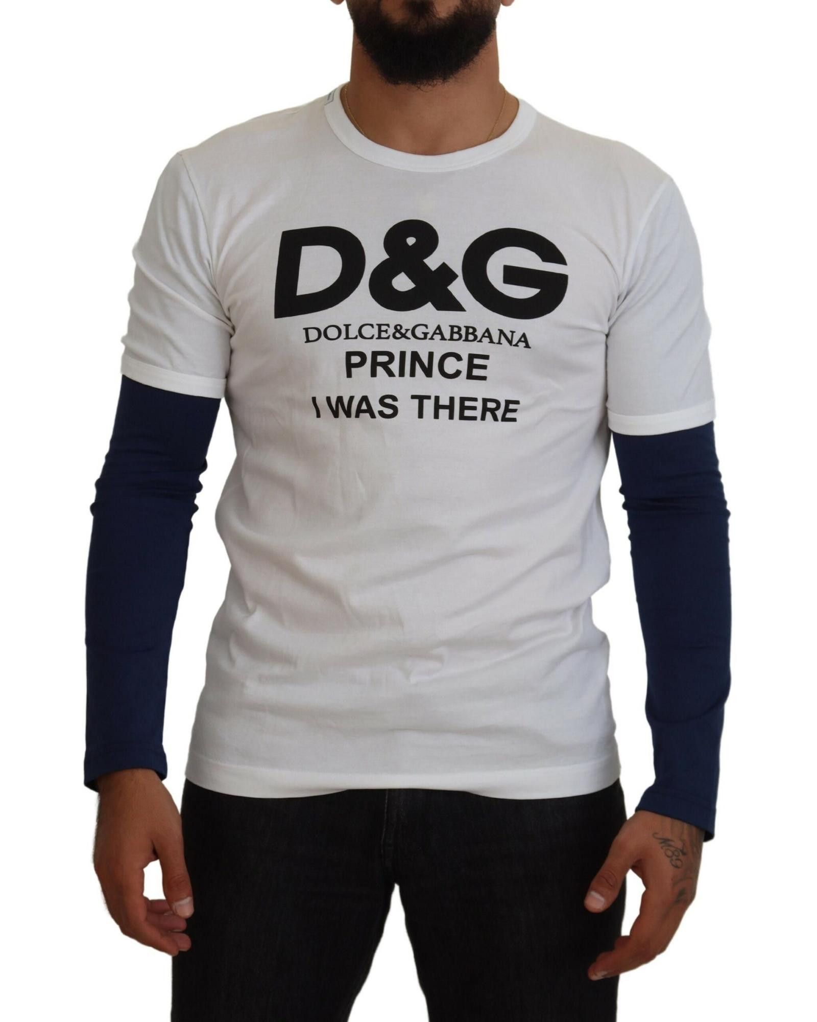 image of Dolce Gabbana Stylish Crew Neck Pullover Sweater in White, Men's (Size Medium)