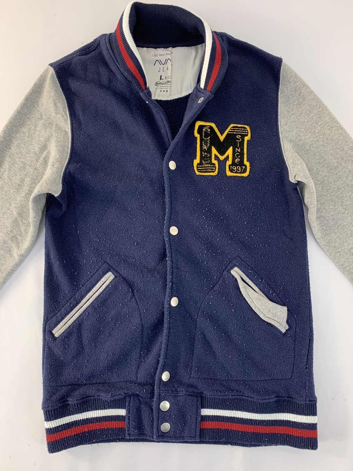 Japanese Brand Hype Avail Jean Avant Garde Simple Varsity Jacket Size M / US 6-8 / IT 42-44 - 3 Thumbnail