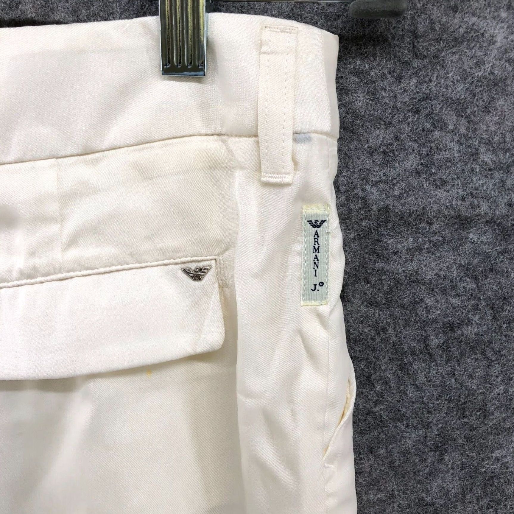 Vintage VINTAGE Armani Satin Dress Pants Womens 27 Ivory Business Formal Tapered Leg Mid Rise Size 27" / US 4 / IT 40 - 5 Thumbnail