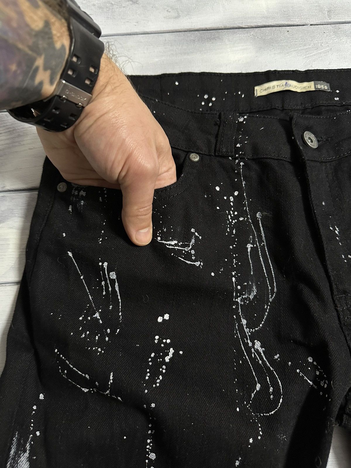 Christian Audigier Rare Jeans Christian Audigier 1958 Japan Avant-Garde style. Size US 30 / EU 46 - 5 Thumbnail