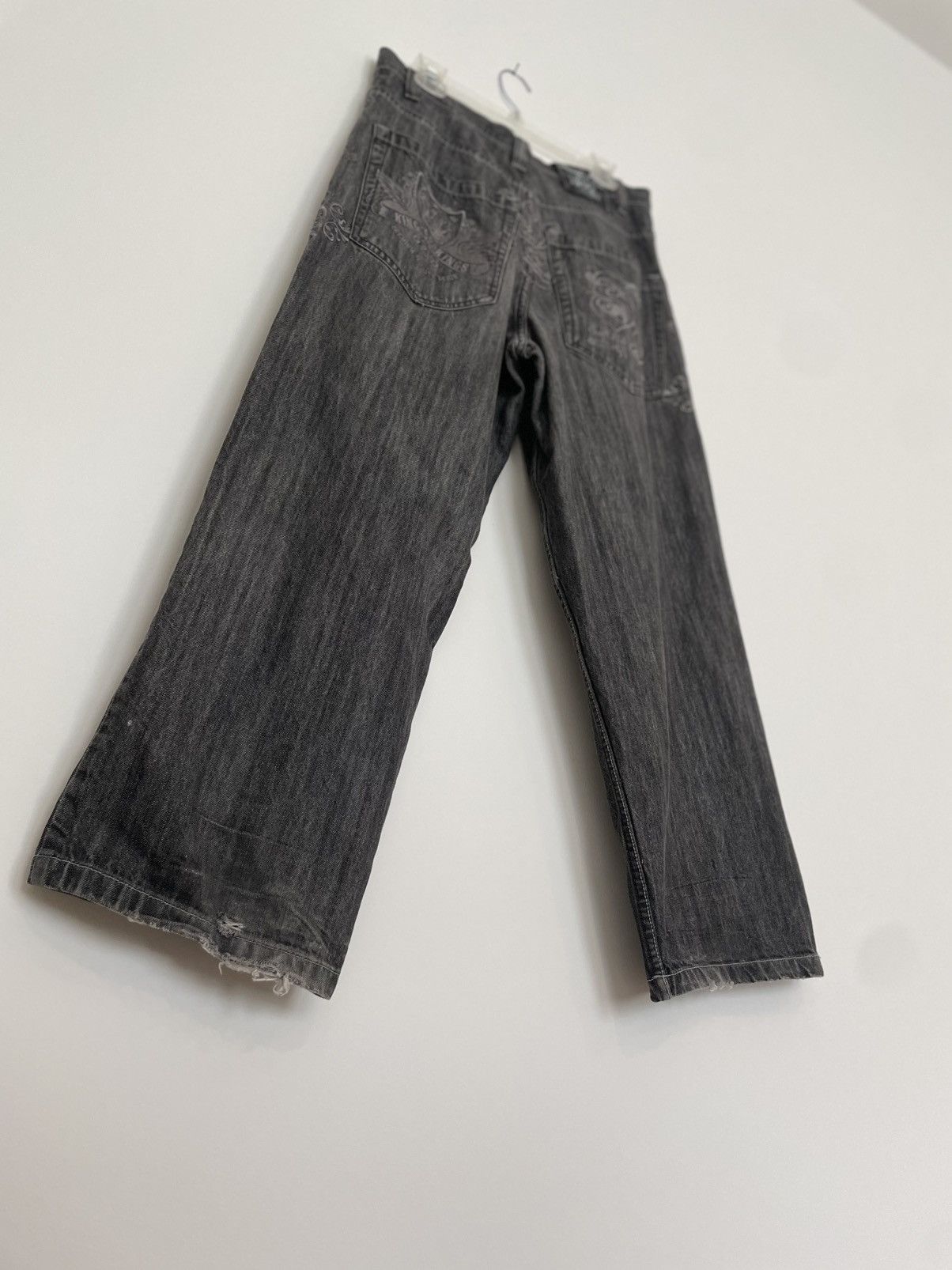 Southpole southpole king of kings stonewashed embroidered baggy jeans Size US 34 / EU 50 - 3 Thumbnail