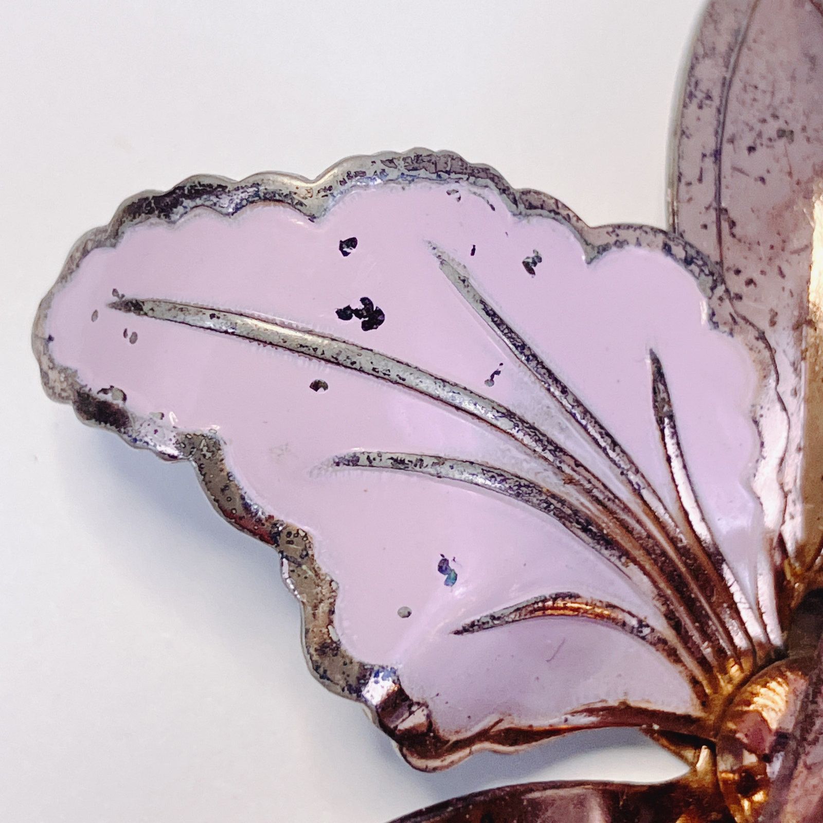 Vintage Vintage Large Enamel Tropical Flower Brooch Mid Century Pin Size ONE SIZE - 6 Thumbnail