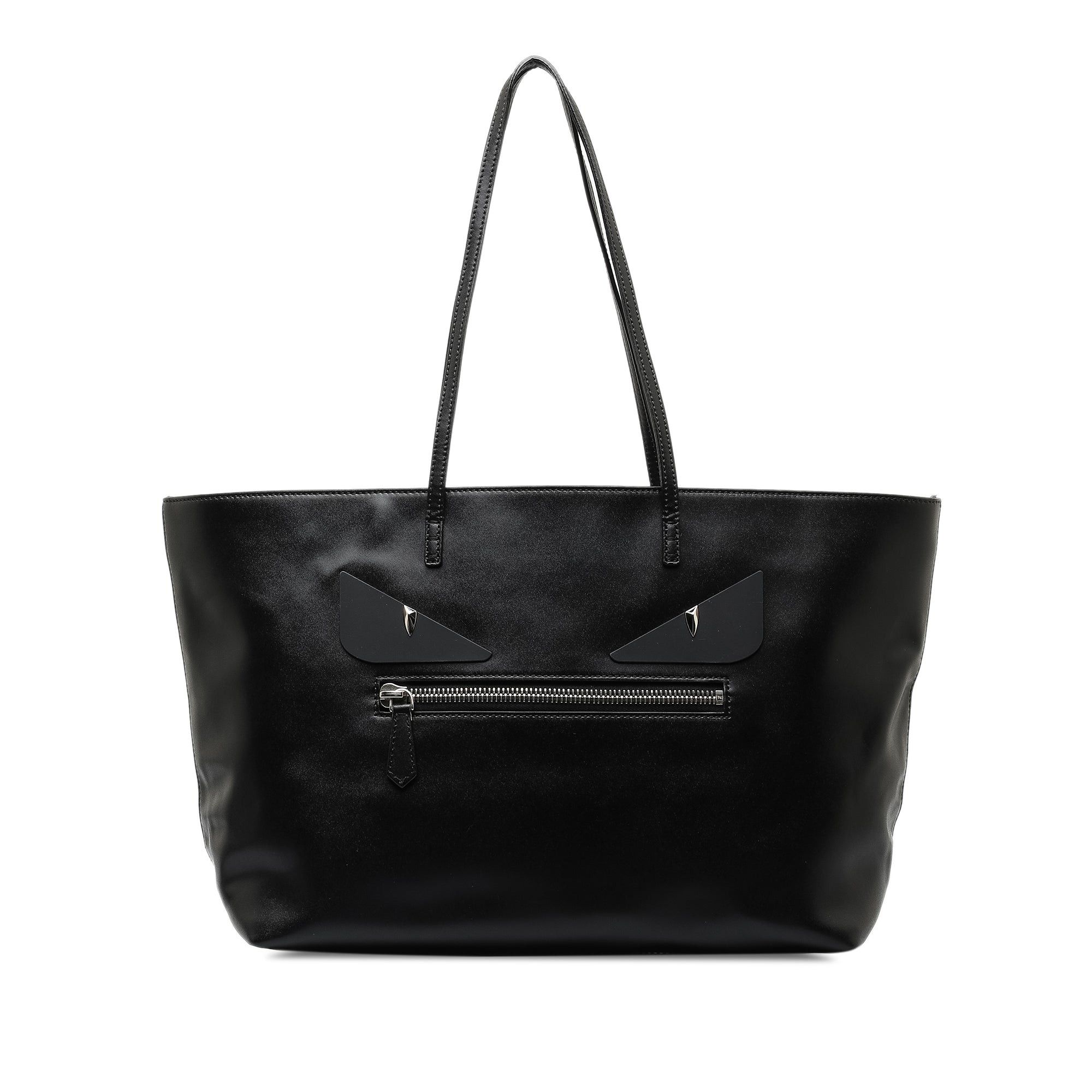 image of Fendi Leather Monster Roll Tote Tote Bag in Black, Women's