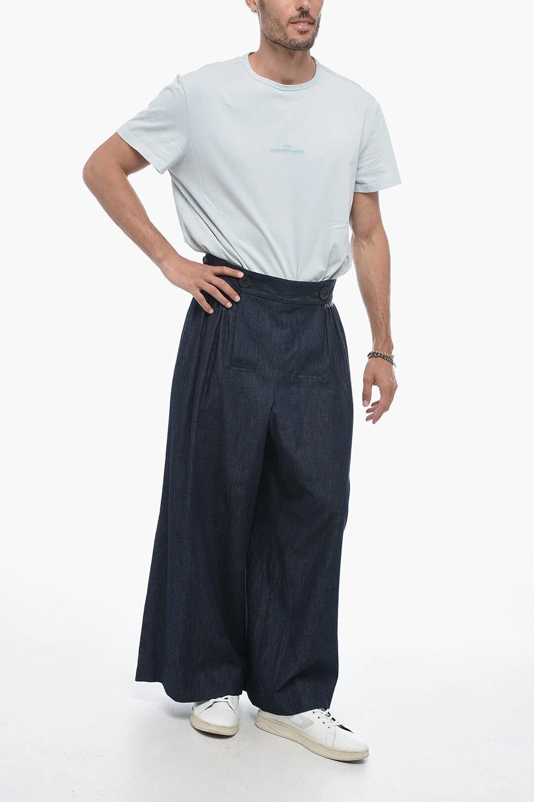 Maison Margiela og1mm0326 Gaucho Jeans in Blue Size US 34 / EU 50 - 4 Thumbnail