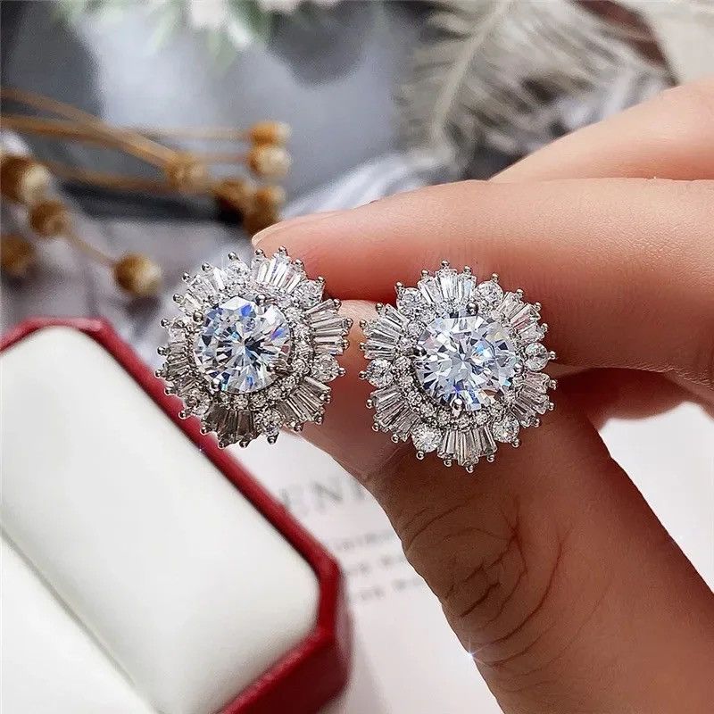 Jewelry Crystal Star Stone Earrings Gothic Punk Chrome Jewelry Spike Size ONE SIZE - 2 Thumbnail