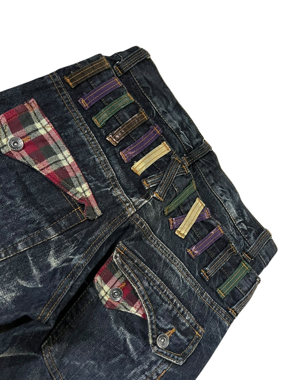 Japanese Brand 💥Double Waist💥Nylaus Clothing Clawmark Jean Very Rare Size US 29 - 16 Thumbnail