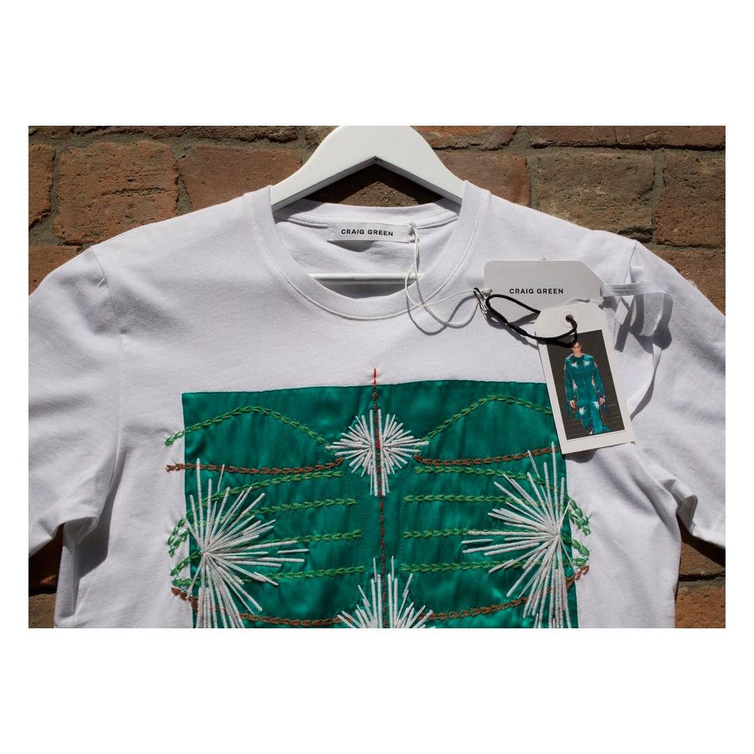 Craig Green Craig Green Emerald Silk Embroidered T-Shirt [New] Size US S / EU 44-46 / 1 - 3 Thumbnail