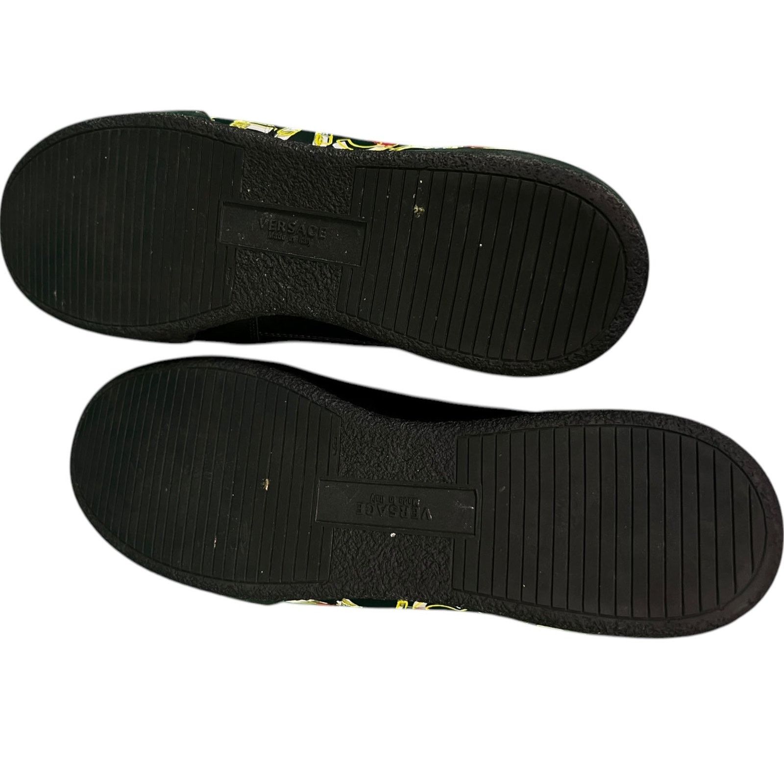 Versace Versace IIus Men EU 46 US 12 Floral Logo Black Sneakers $995 Size US 12 / EU 45 - 9 Thumbnail