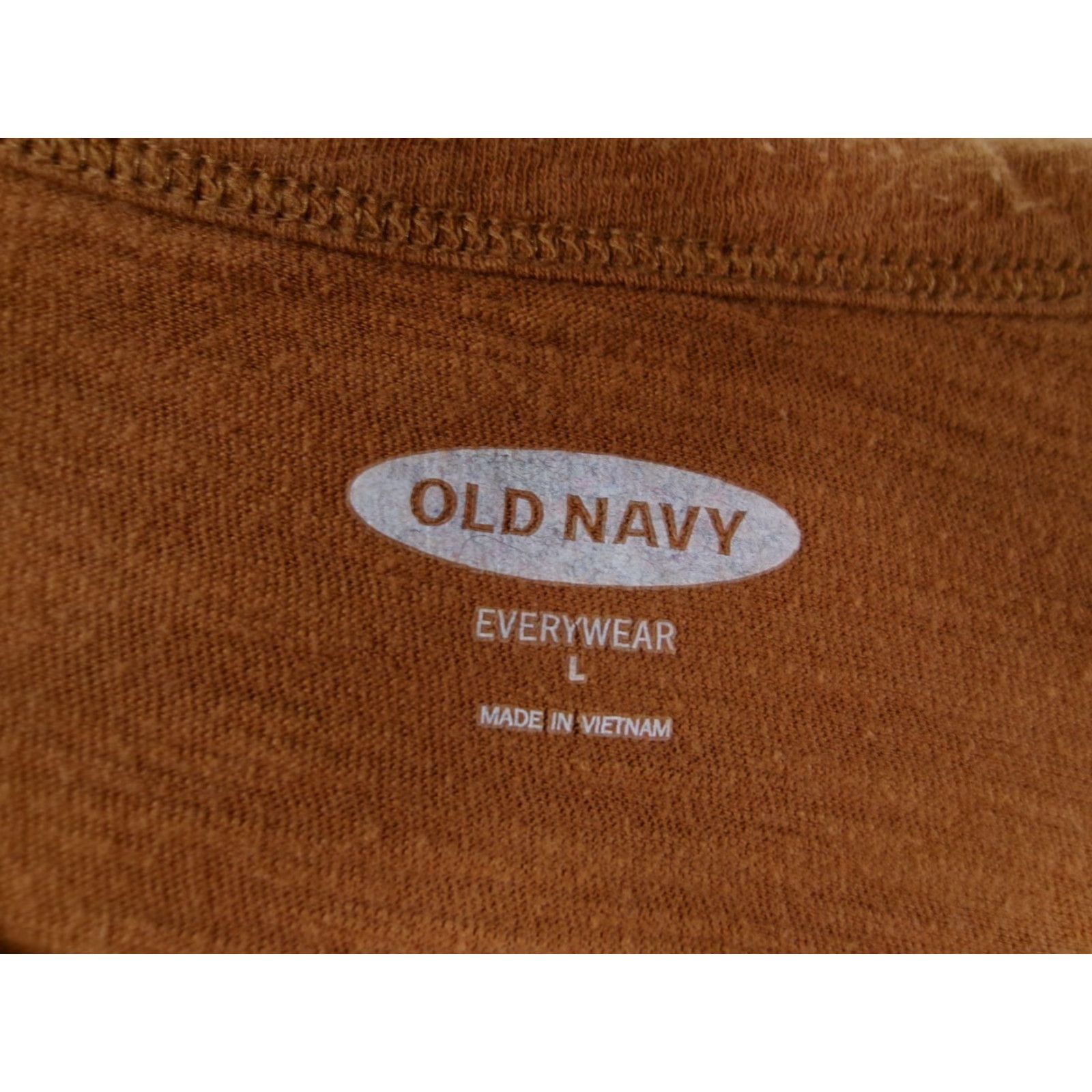 Old Navy OLD NAVY T-Shirt Women Large Brown Solid Casual Short Sleeve Beach Love Size L / US 10 / IT 46 - 7 Thumbnail