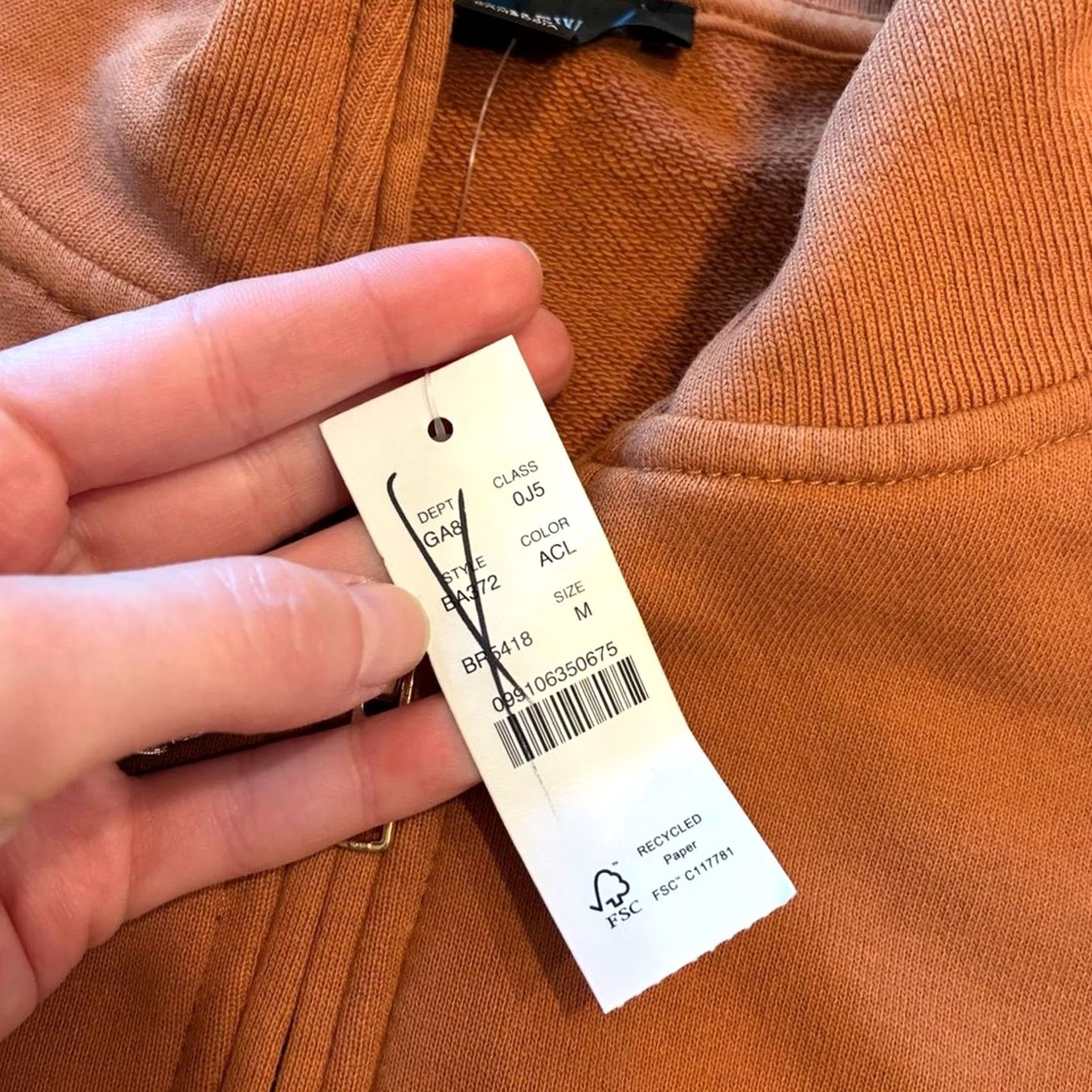 J.Crew NWT J. Crew Sweatshirt Women’s University Terry Half Zip Orange Size M Size M / US 6-8 / IT 42-44 - 2 Thumbnail