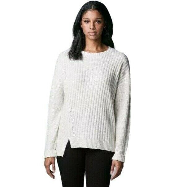 Other ❤️Knit Sweater Asymmetrical-Hem Sz L Womens Cream with Littl Size L / US 10 / IT 46 - 1 Thumbnail