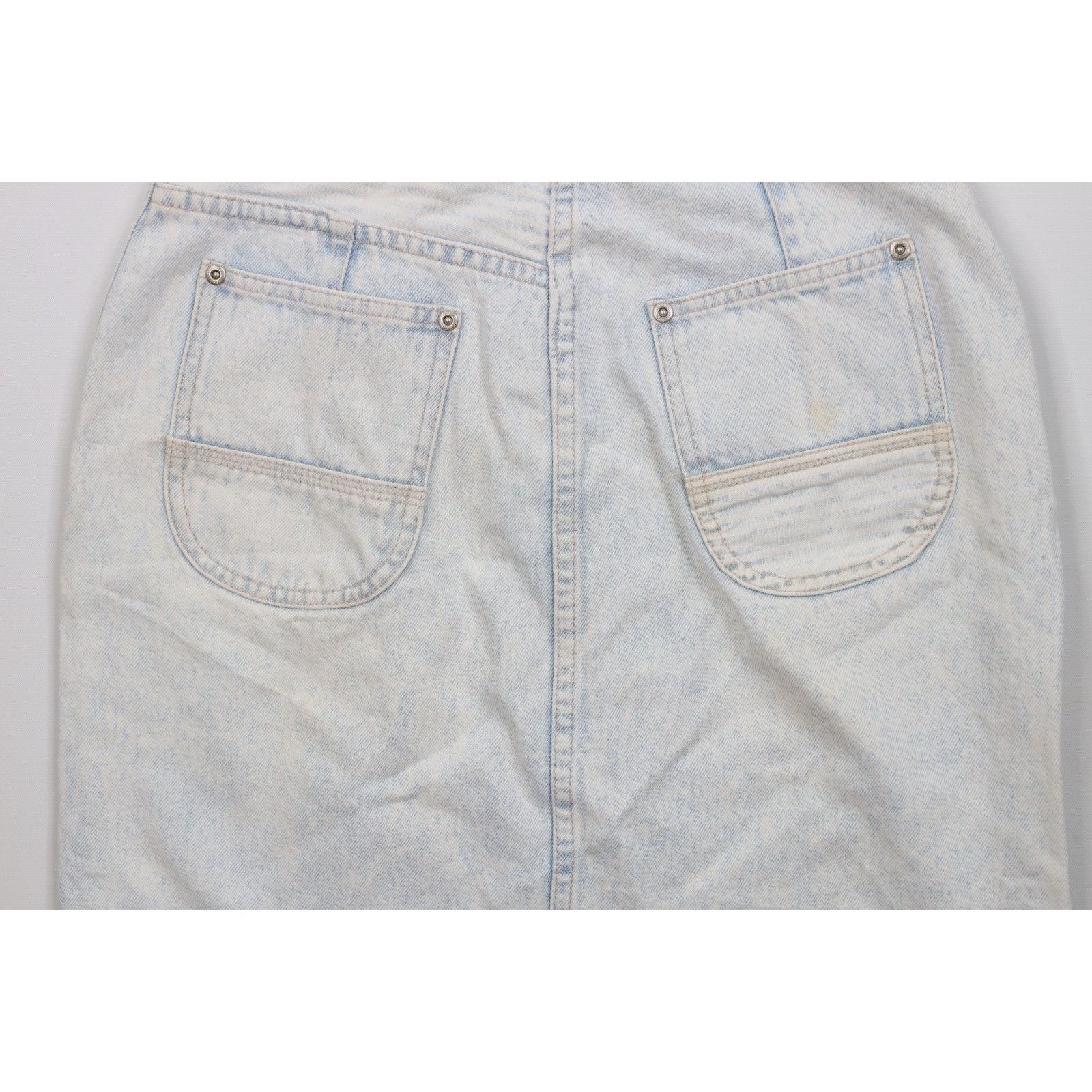 Vintage Vintage 90s Streetwear Faded Acid Wash Denim Jean Skirt Size 28" / US 6 / IT 42 - 12 Thumbnail