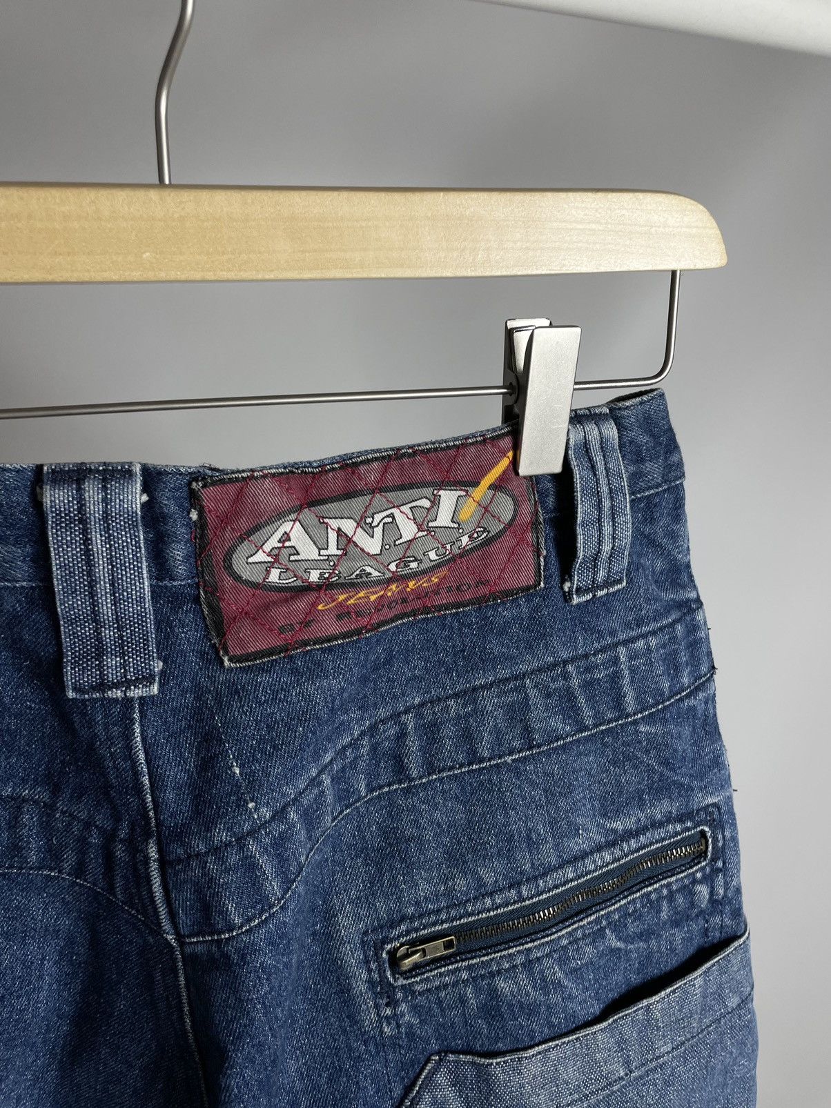 JNCO VINTAGE 💧Anti League Denim Multi Pocket hip hop jorts Shorts Size US 31 - 11 Thumbnail