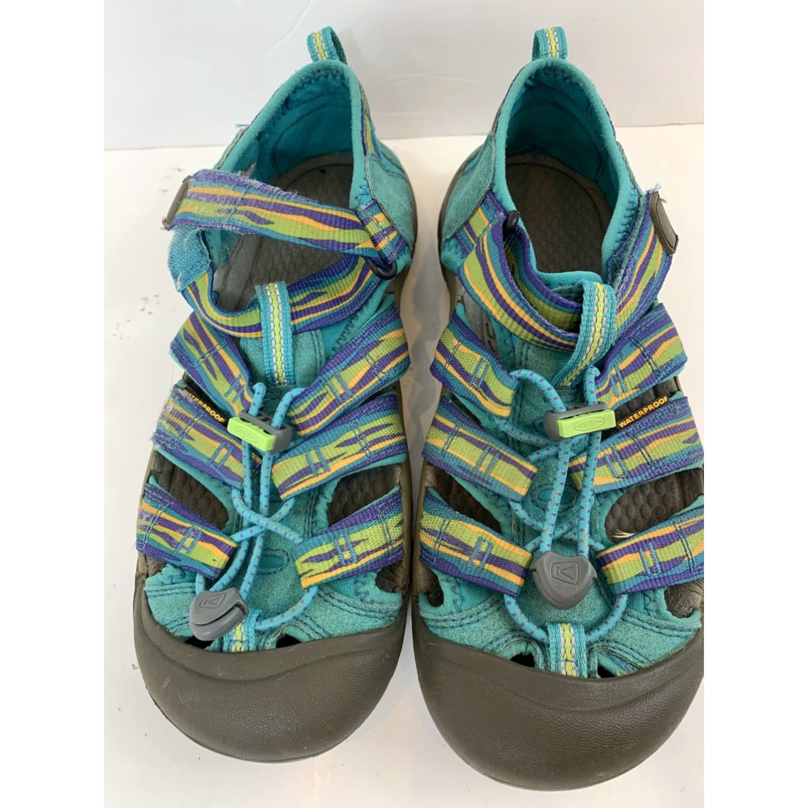 KEEN KEEN Newport H2 Womens Size 5 Green Teal Hook and Loop Cinched Sandal Size US 5 / IT 35 - 3 Thumbnail