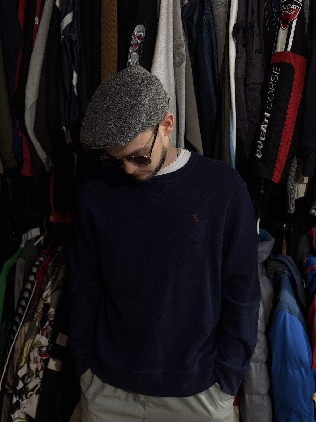 Polo Ralph Lauren × Vintage Vintage Polo Ralph Lauren sweatshirt M L men’s blue knit 90s Size US M / EU 48-50 / 2 - 2 Thumbnail