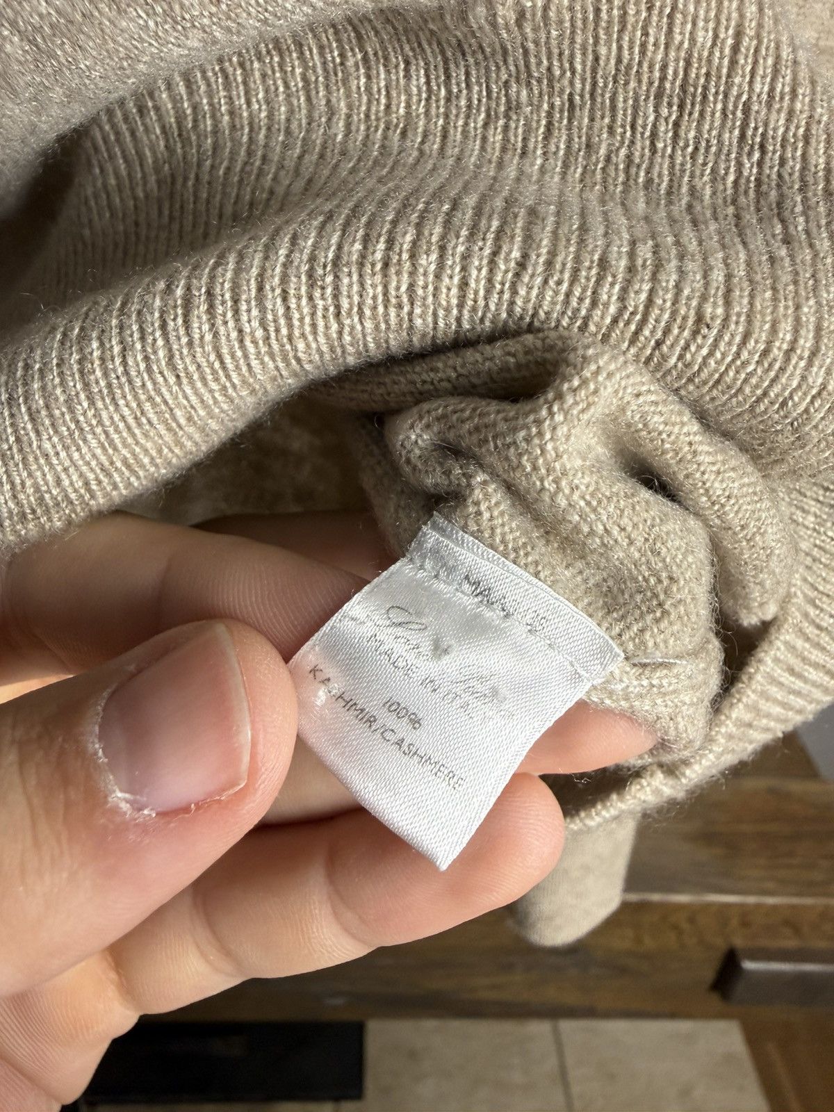 Loro Piana Loro Piana 100% Cashmere Sweater Beige Oatmeal Knit Size 50 Size US L / EU 52-54 / 3 - 4 Thumbnail