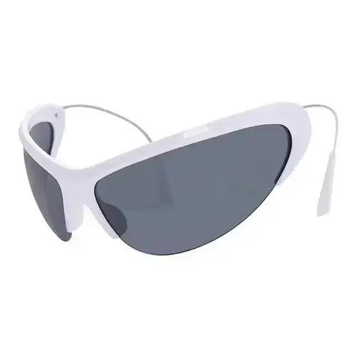 Electric Visual White Alien Eye Sunglasses Punk Tech Cyber Dystopian Bug Size ONE SIZE - 1 Thumbnail
