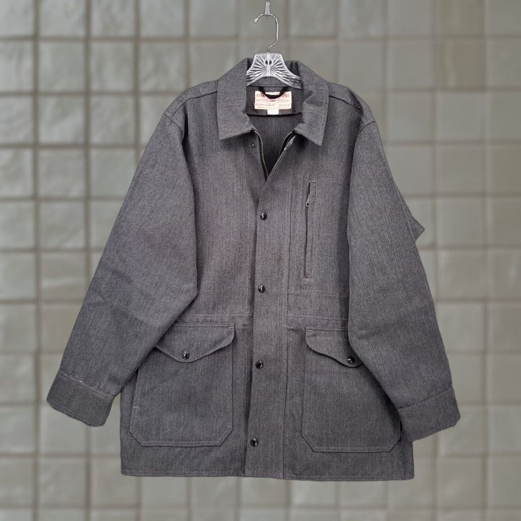 VINTAGE Filson Wool Jacket Men Large Gray Full Zip Cruiser