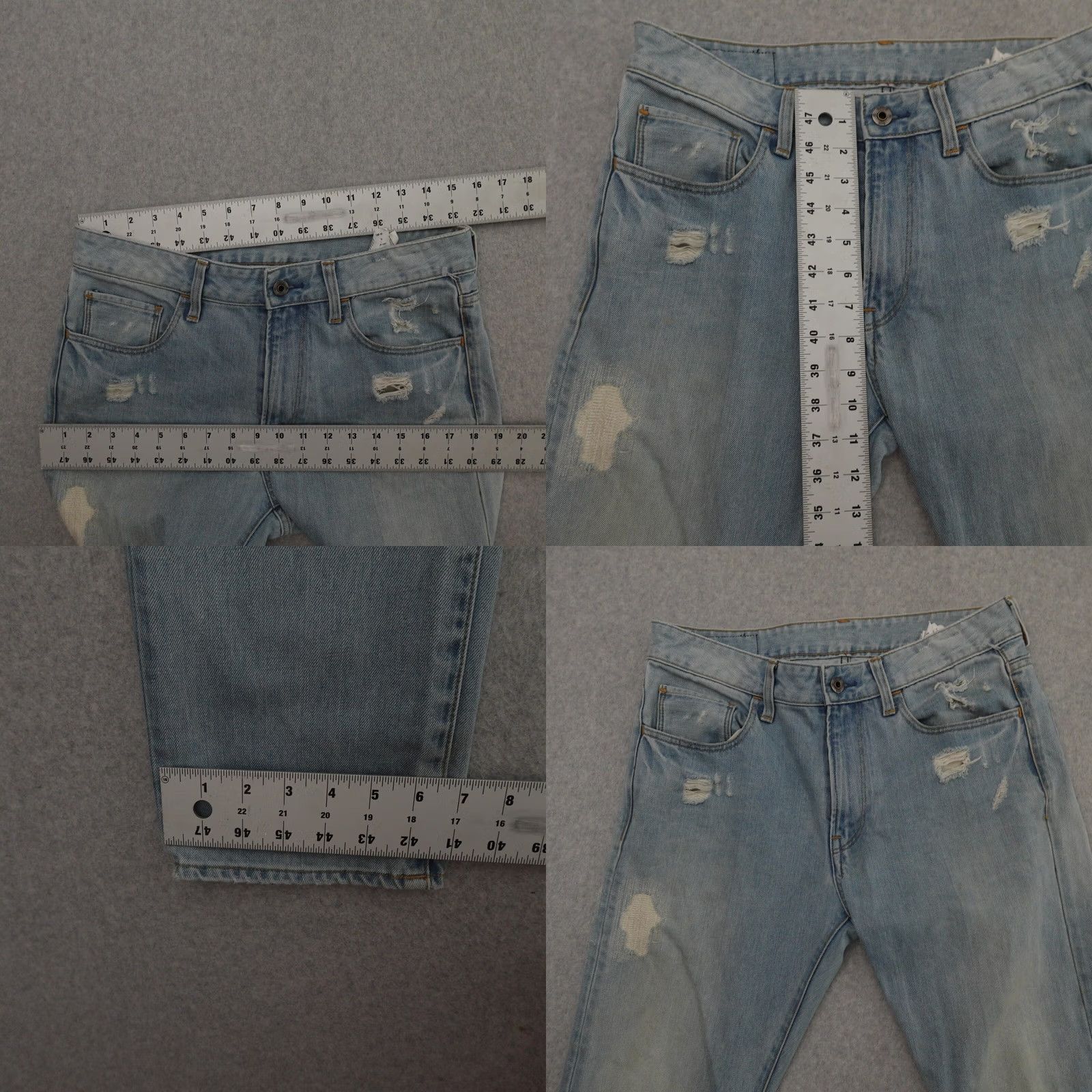 G-Star G-Star Jeans Slim 31 (31X29) Deconstructed 3301 Blue Denim Men Regular Fit 29in Inseam Jeans Size US 31 - 8 Thumbnail