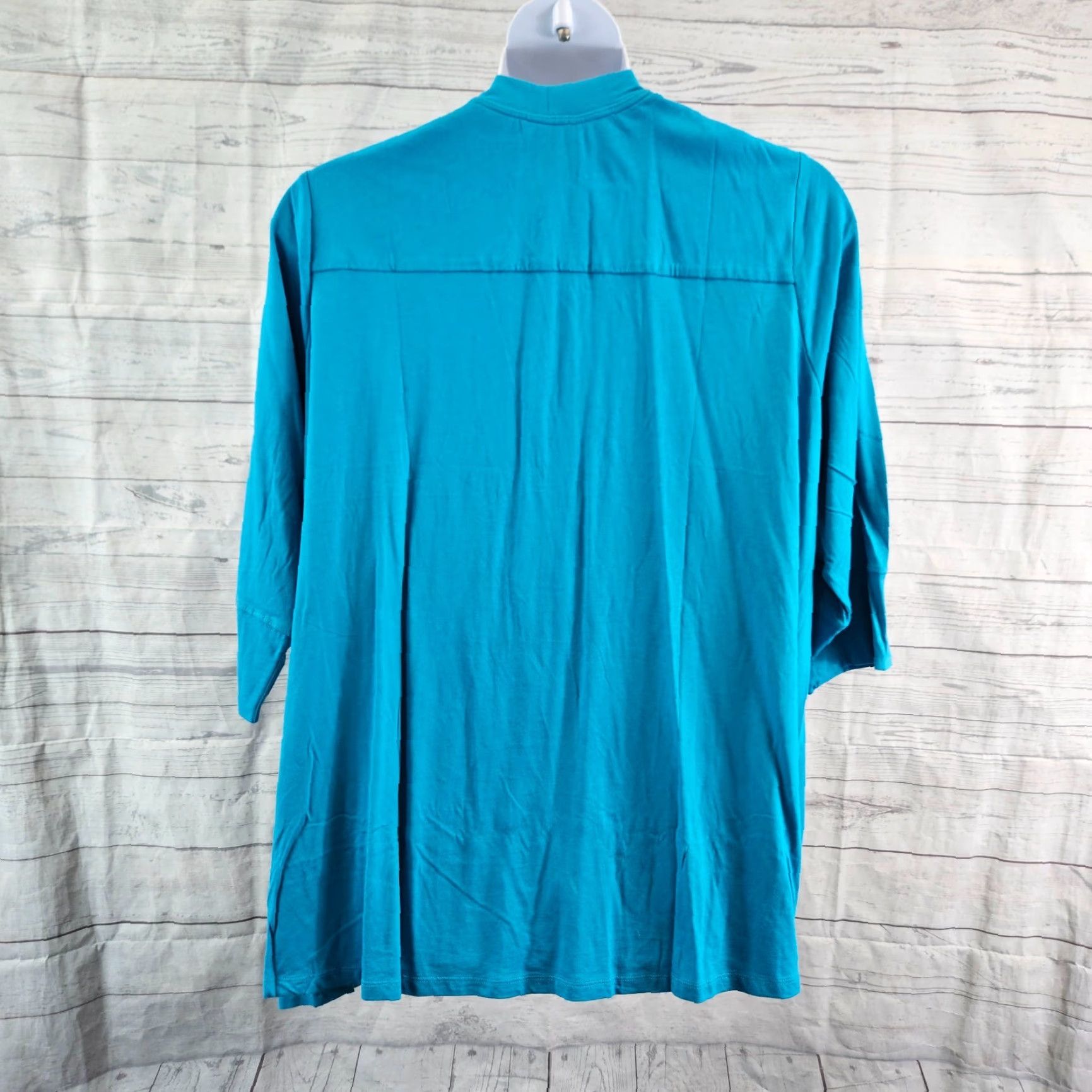 Vintage Carole Hochman Cardigan Womens 2X Blue 3/4 Sleeve Cotton Blend Solid Size XXL / US 16-18 / IT 52-54 - 4 Thumbnail