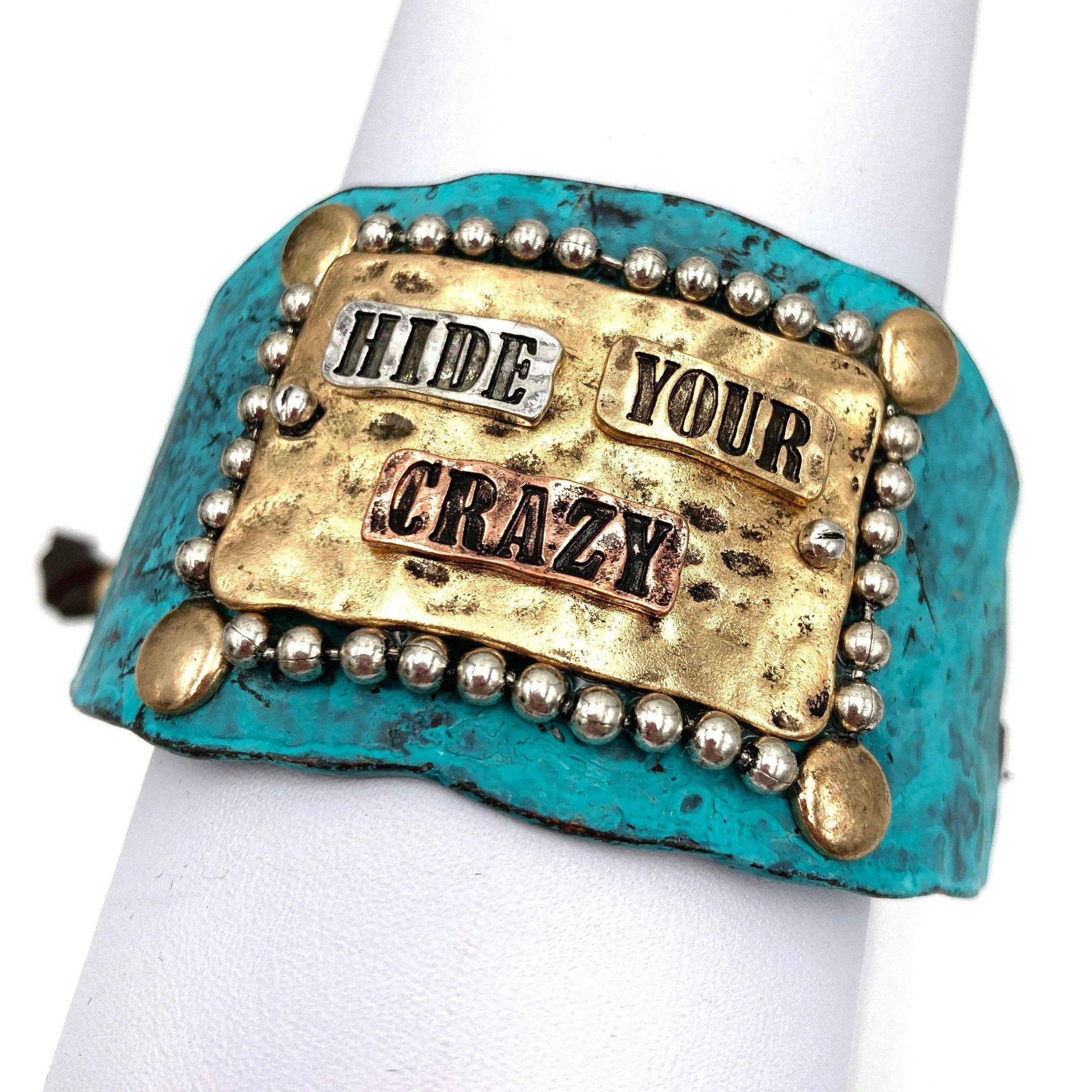 Other Hide Your Crazy Patina Western Bracelet Cuff with Adjustable Size ONE SIZE - 8 Thumbnail