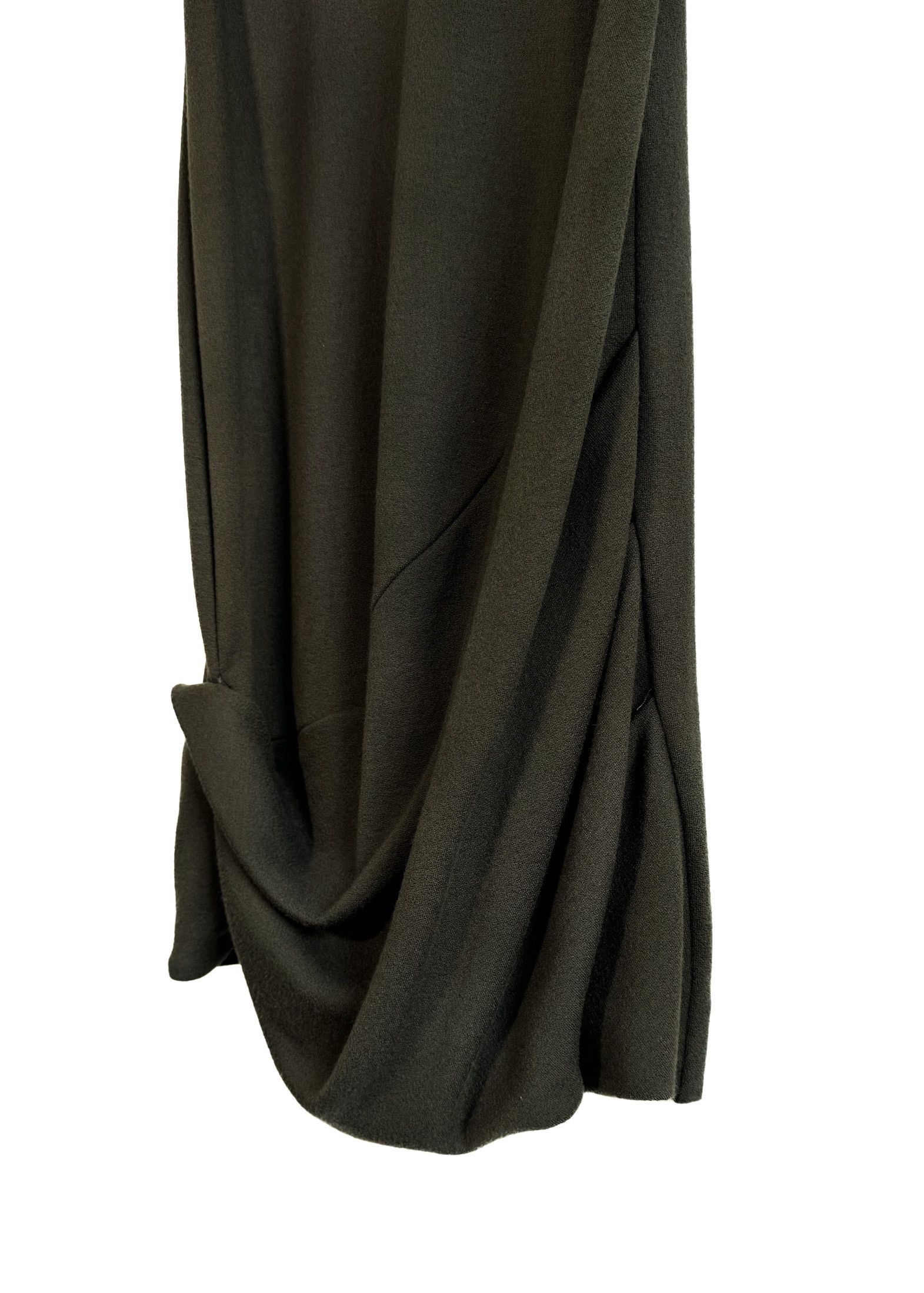 Prada Prada Olive Green Wool Knit Short Sleeves V-neck Dress Size XS / US 0-2 / IT 36-38 - 3 Thumbnail