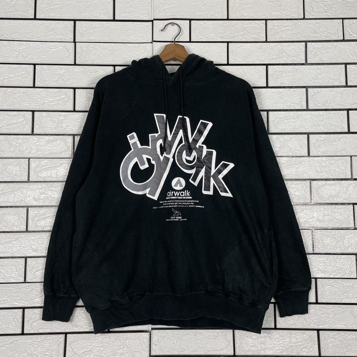 Japanese Brand Airwalk Big Logo Pullover Black Hoodie Size US M / EU 48-50 / 2 - 9 Thumbnail