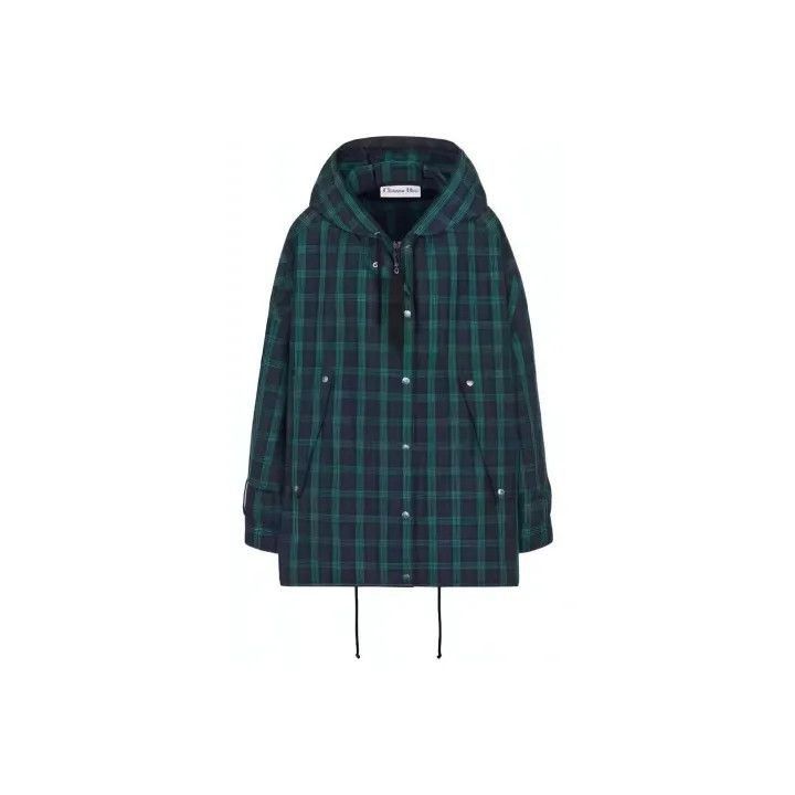 Dior Dior Green Plaid Hooded Long Sleeve Jacket 0079-2507 Size S / US 4 / IT 40 - 1 Thumbnail