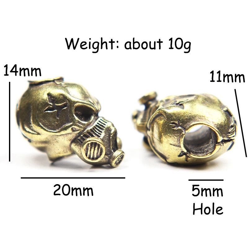 Handmade 3Pcs Biochemical Skull Knife Beads Paracord Bead Zipper Size ONE SIZE - 9 Thumbnail