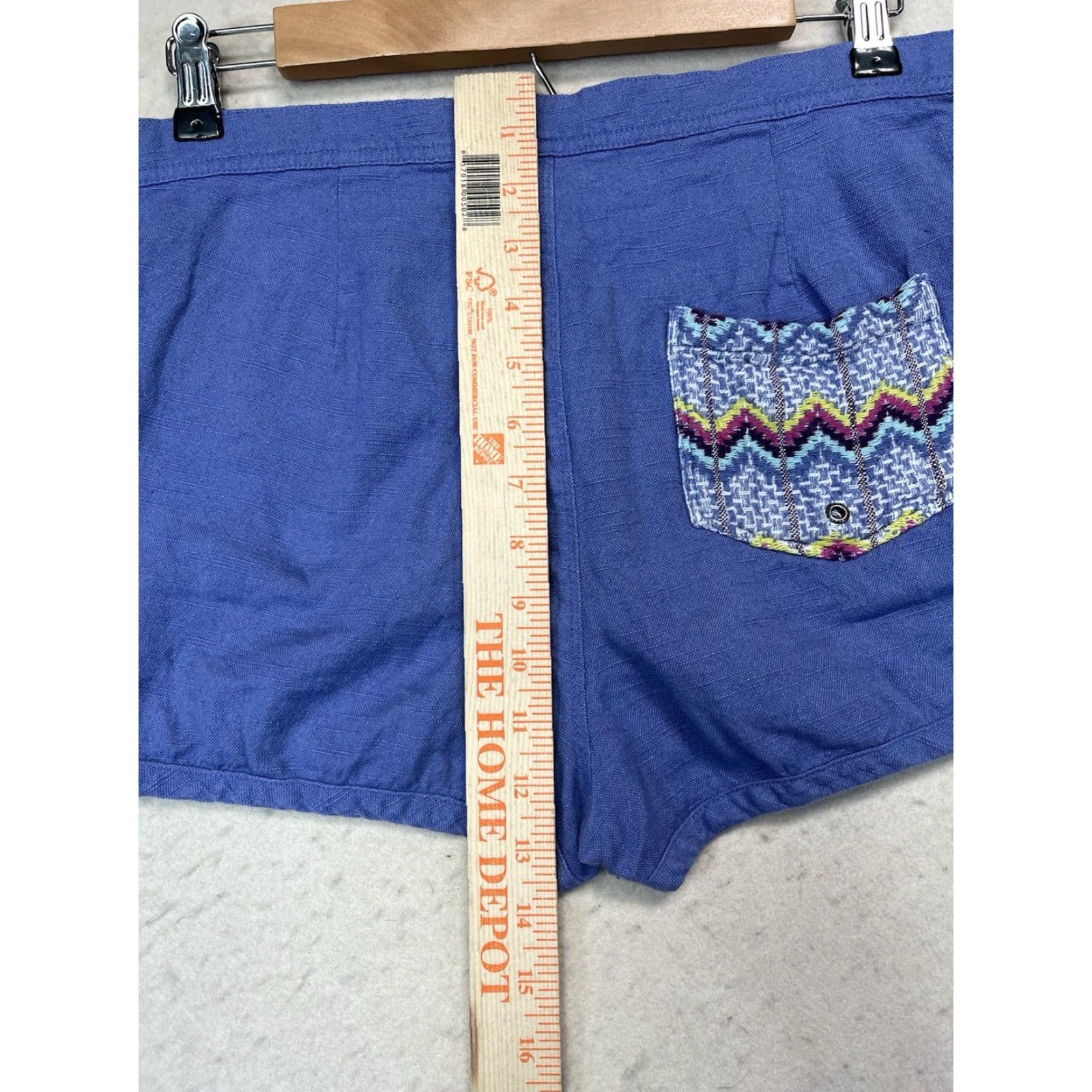 Vintage ROXY Womens Shorts 100% Cotton Size M Button Accent Back Pocket Blue Canvas Chino Casual Activewear Womens Made in India Size 32" / US 10 / IT 46 - 4 Thumbnail