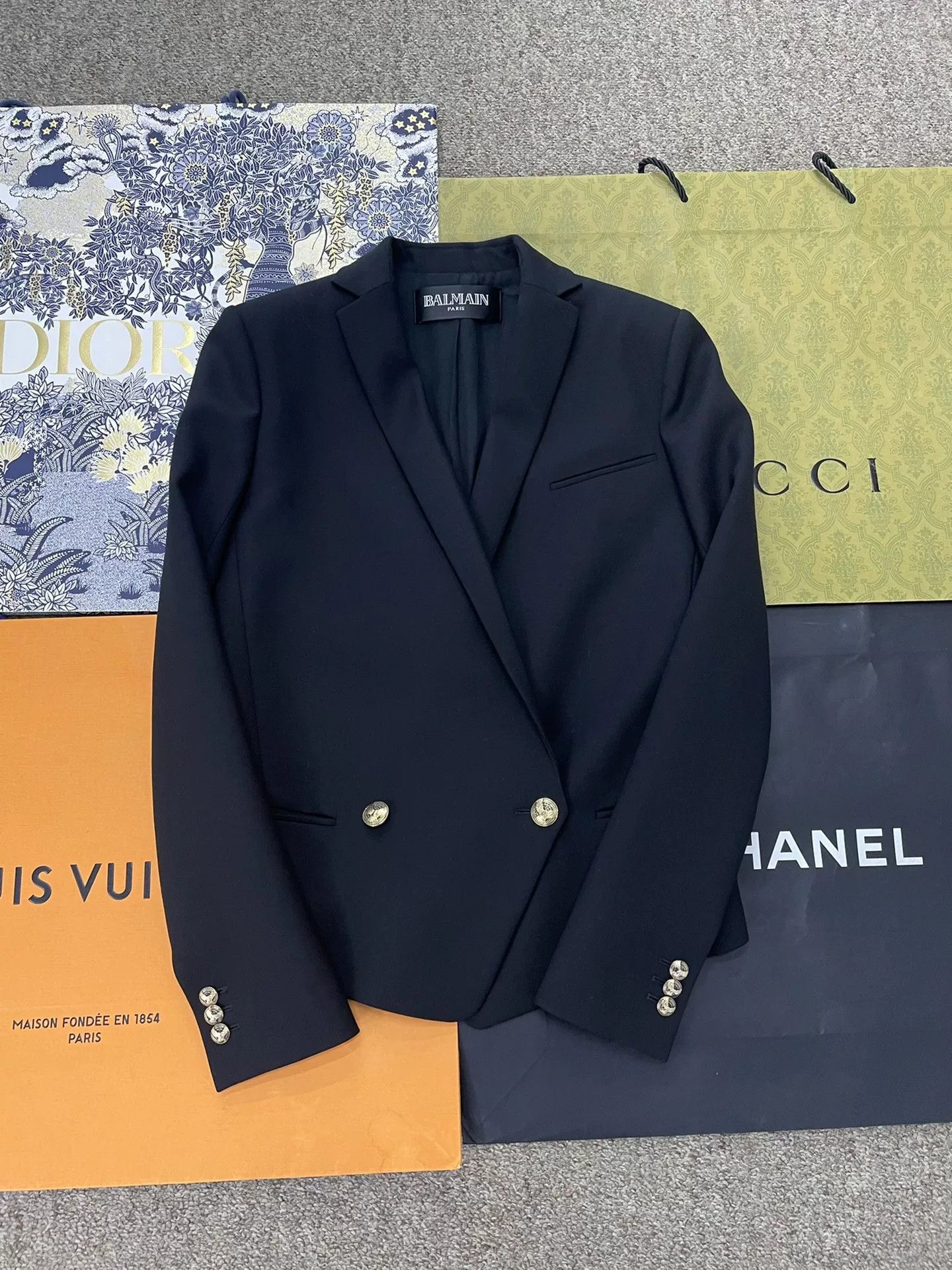 Balmain Balmain New Two-Button Black Blazer Size S / US 4 / IT 40 - 1 Thumbnail