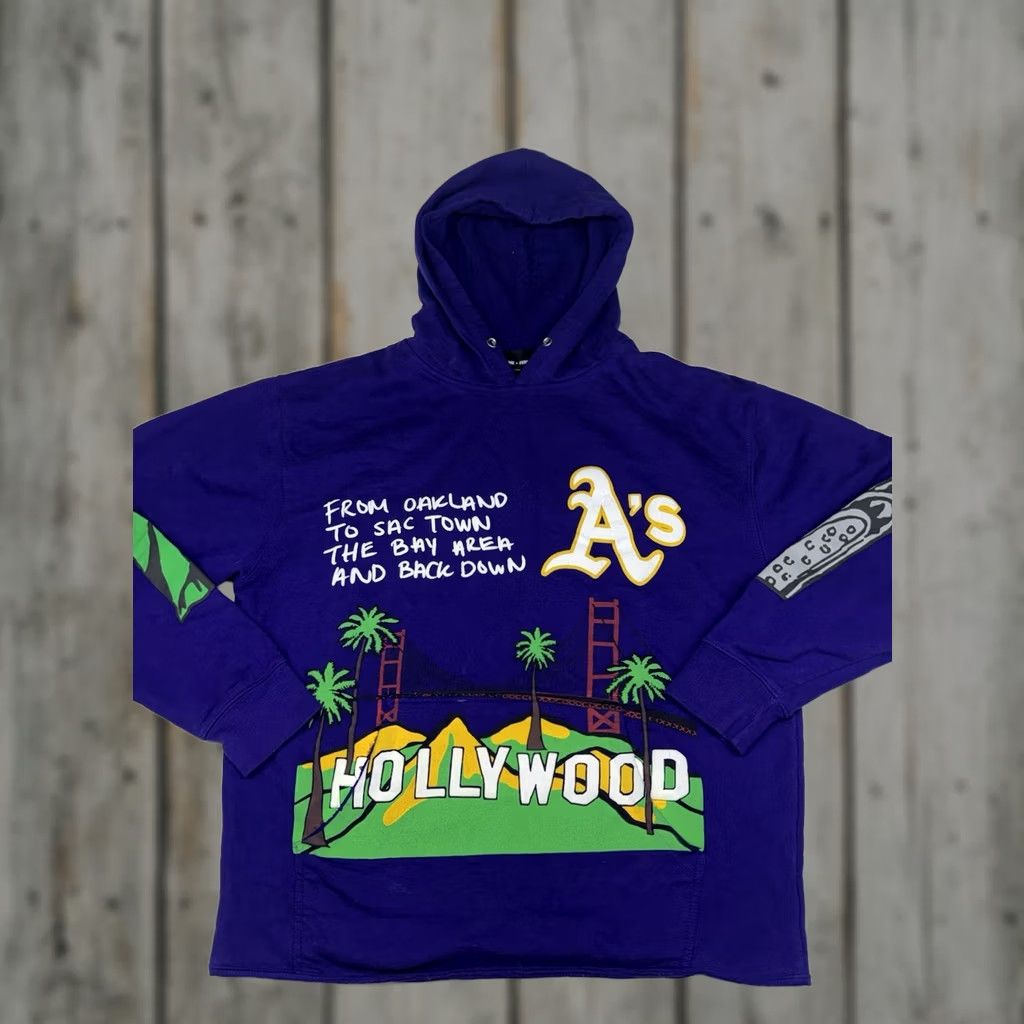 Vintage Homme + Femme Purple Oakland vs New York City Graphic Hoodie USA Made Size Large Size US L / EU 52-54 / 3 - 1 Thumbnail
