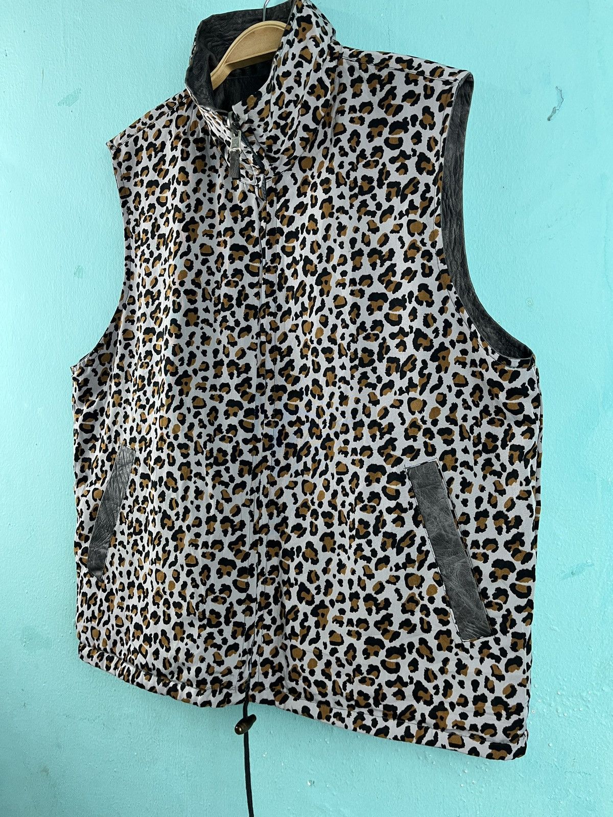 Vintage Genuine Leather Reversible Leopard Vest Jacket Size US M / EU 48-50 / 2 - 8 Thumbnail
