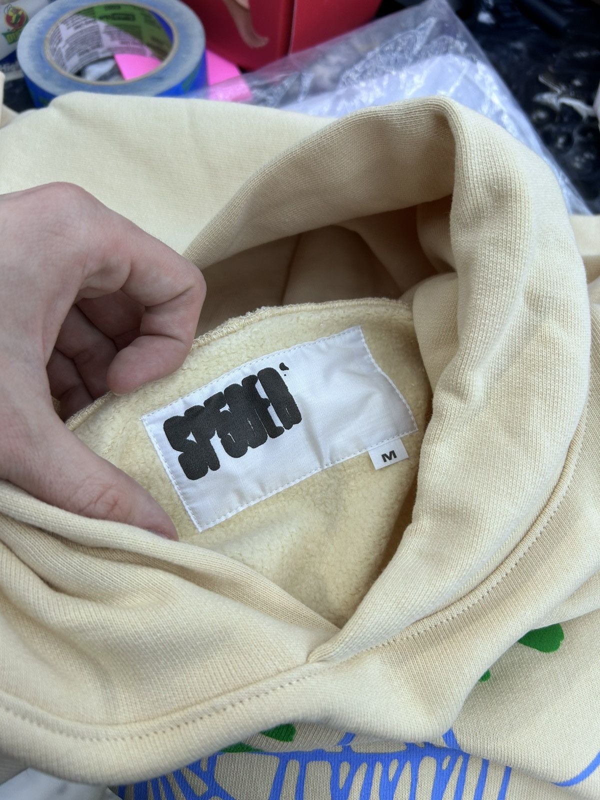 Sp5der Sp5der Web V2 Hoodie Cream Green Blue Size M Size US M / EU 48-50 / 2 - 10 Thumbnail