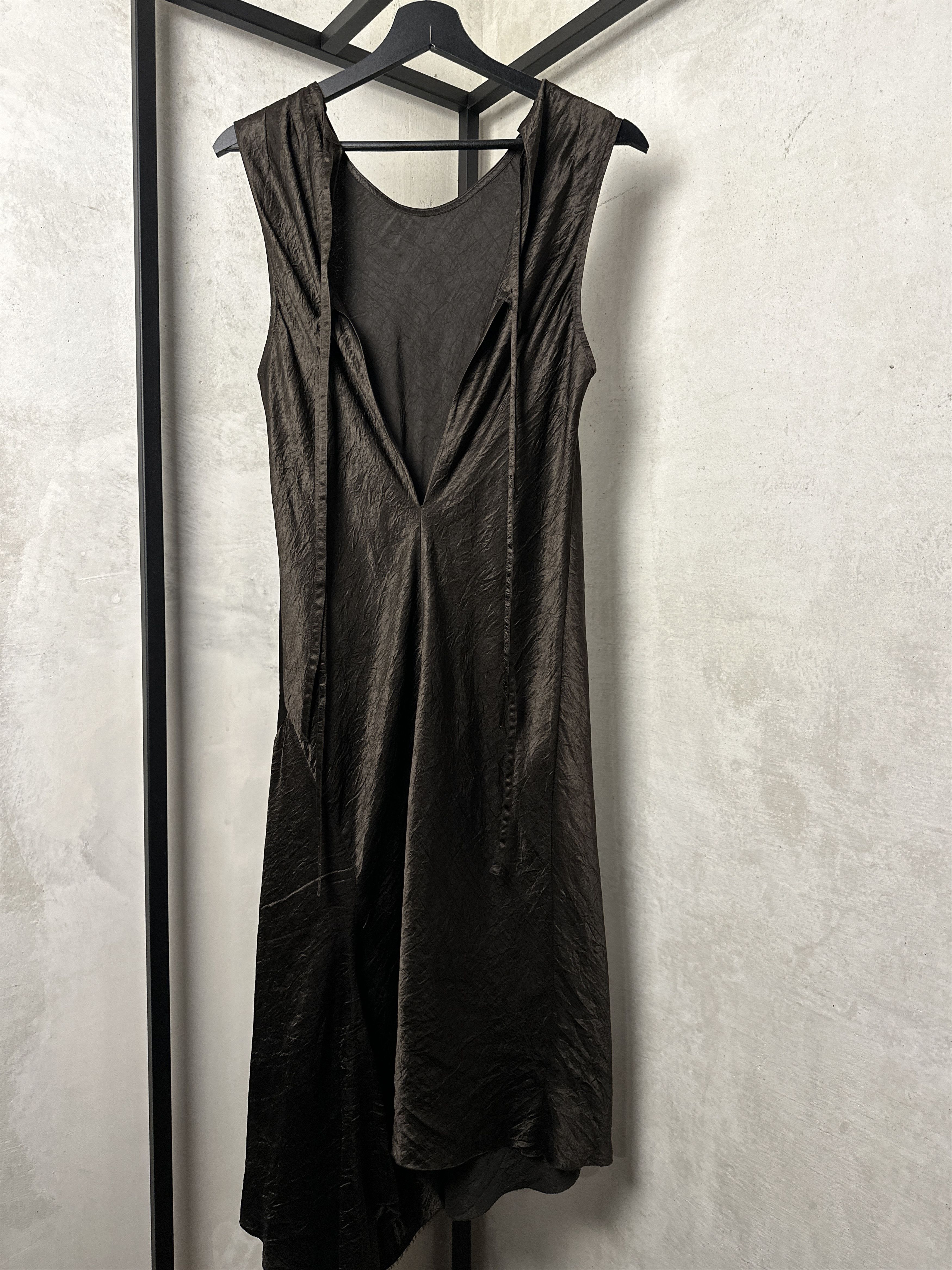Ann Demeulemeester ANN DEMEULEMEESTER Lambeth Bias Asymmetrical Dress in Cigar Size S / US 4 / IT 40 - 9 Thumbnail