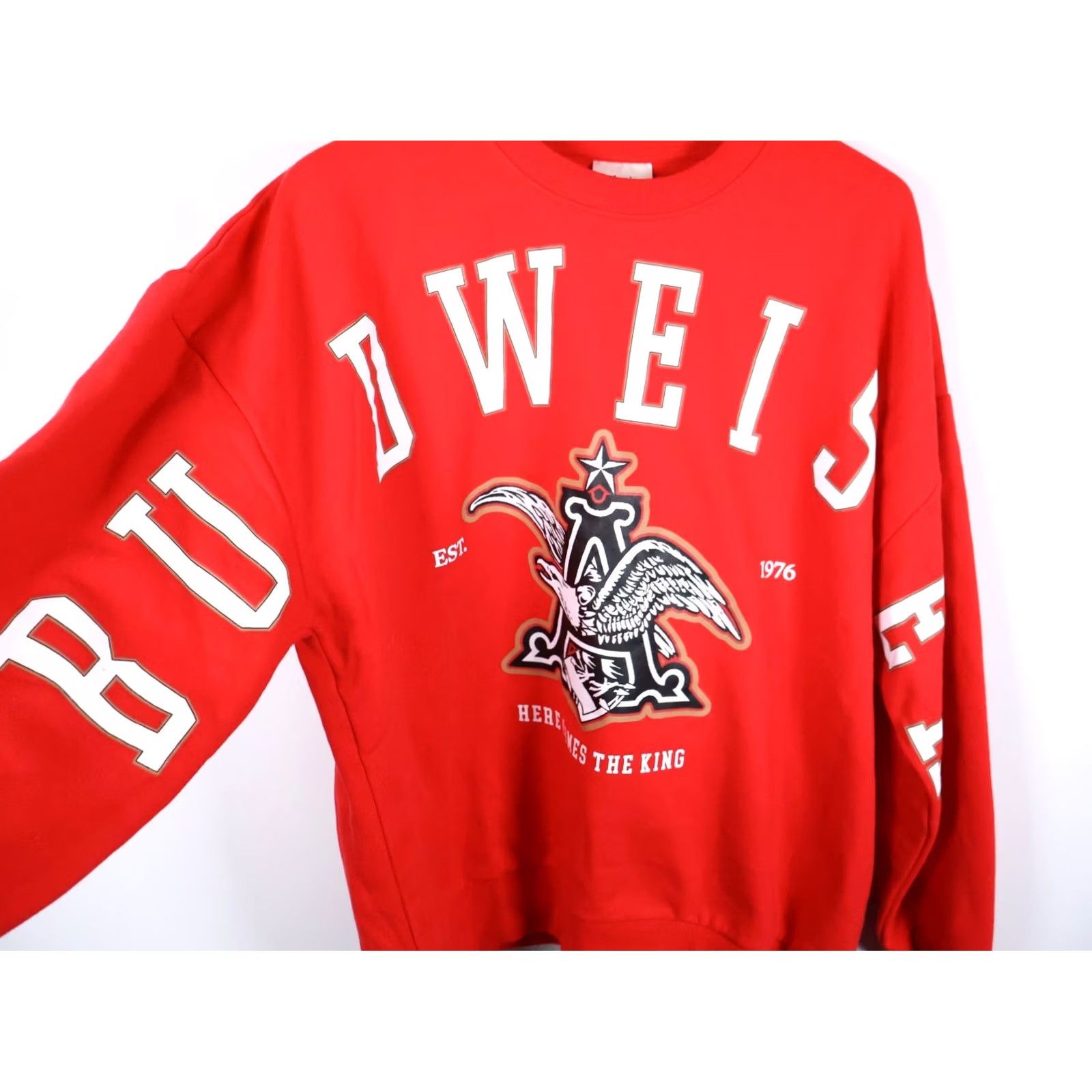 Budweiser Budweiser Sweatshirt Men's XL Red Retro Spell Out Crewneck Logo King of Beers Size US XL / EU 56 / 4 - 5 Thumbnail