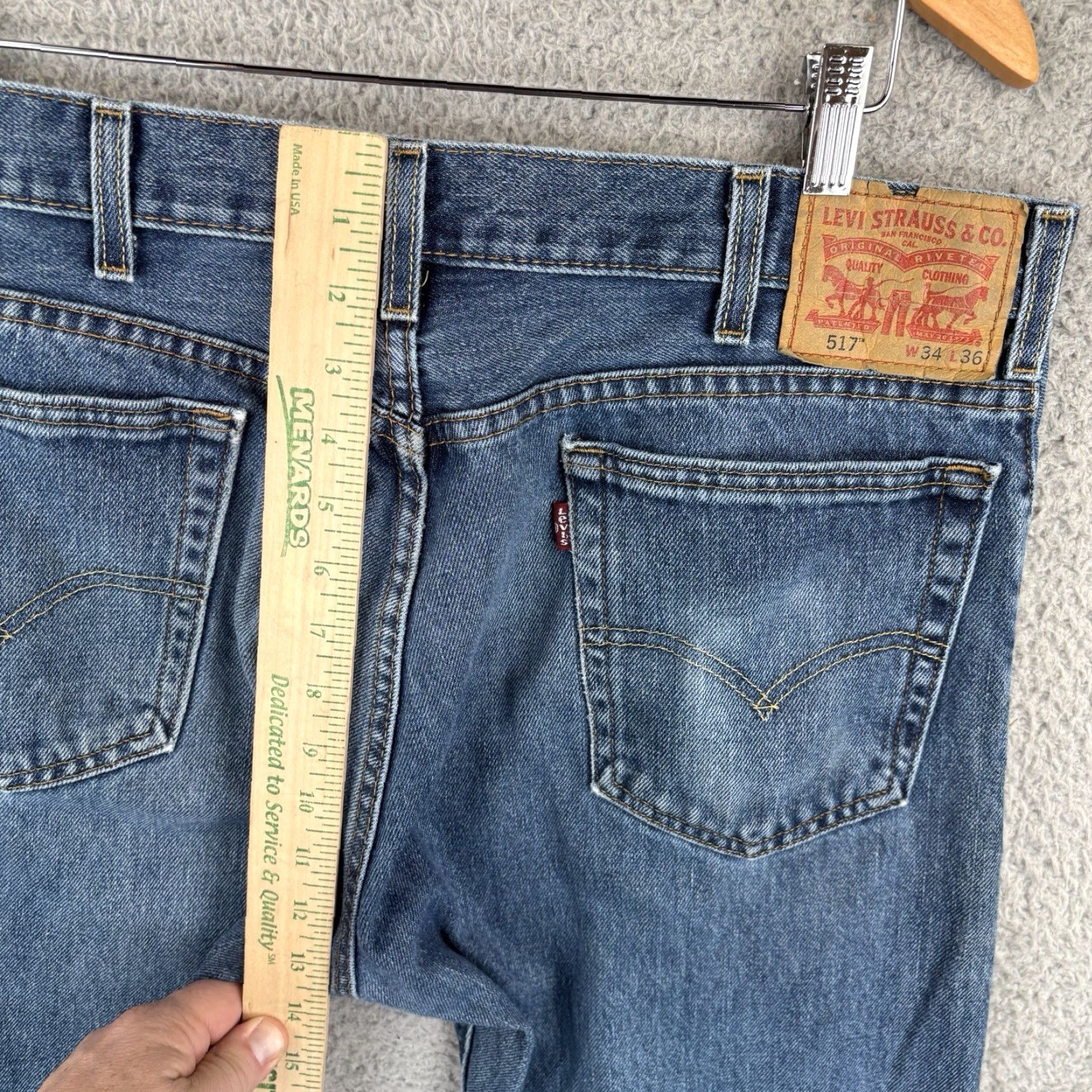 Levi's Levi's 517 Jeans Mens 34x36 Bootcut Denim Cowboy Cotton Blue Regular Inseam 36 Size US 34 / EU 50 - 7 Thumbnail