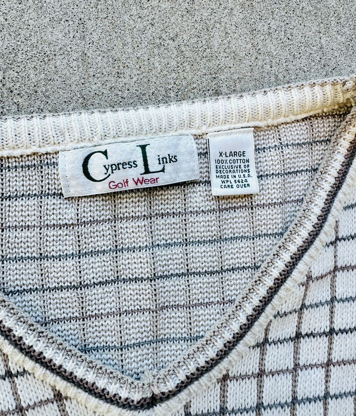 Vintage Vintage Cypress Golf Links V Neck Sweater 80 Check Plaid Size US XL / EU 56 / 4 - 4 Thumbnail