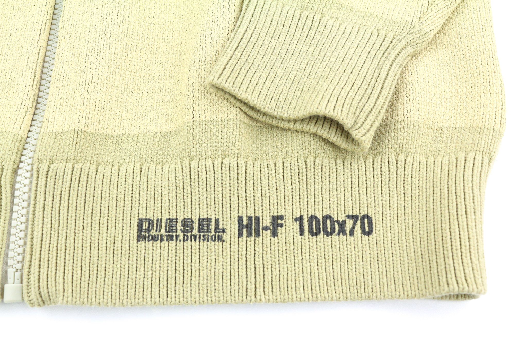 Diesel K-ONNOR L Beige Zip Hooded Knit Jumper 40128 Size US L / EU 52-54 / 3 - 5 Thumbnail