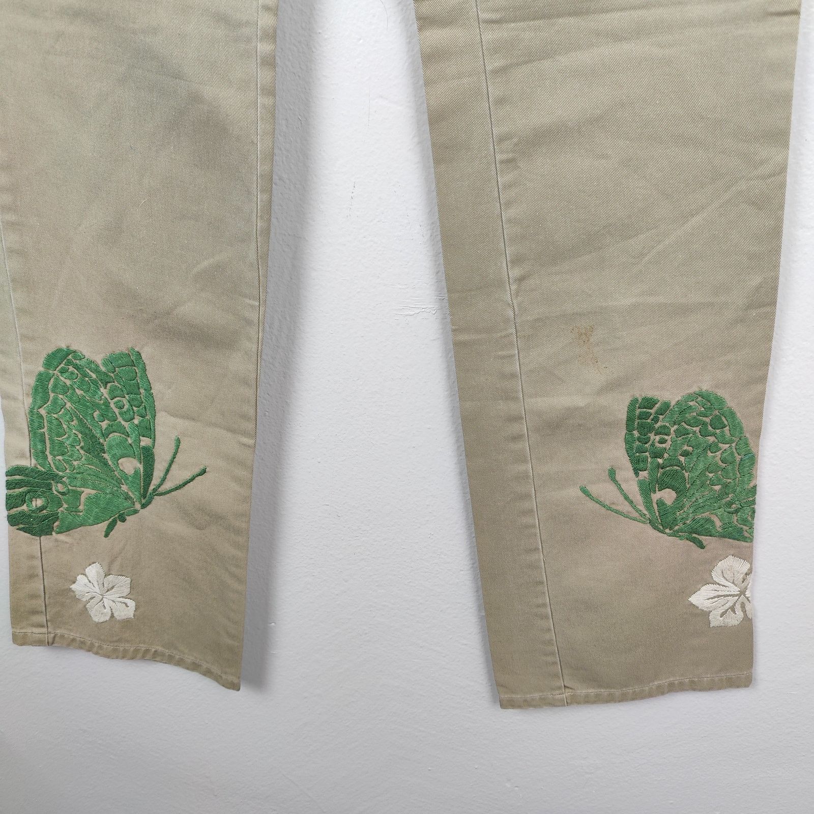 Other Vintage Y2K Aldo Gianne Embroidered Pants Womens Medium Tan Size 29" - 5 Thumbnail