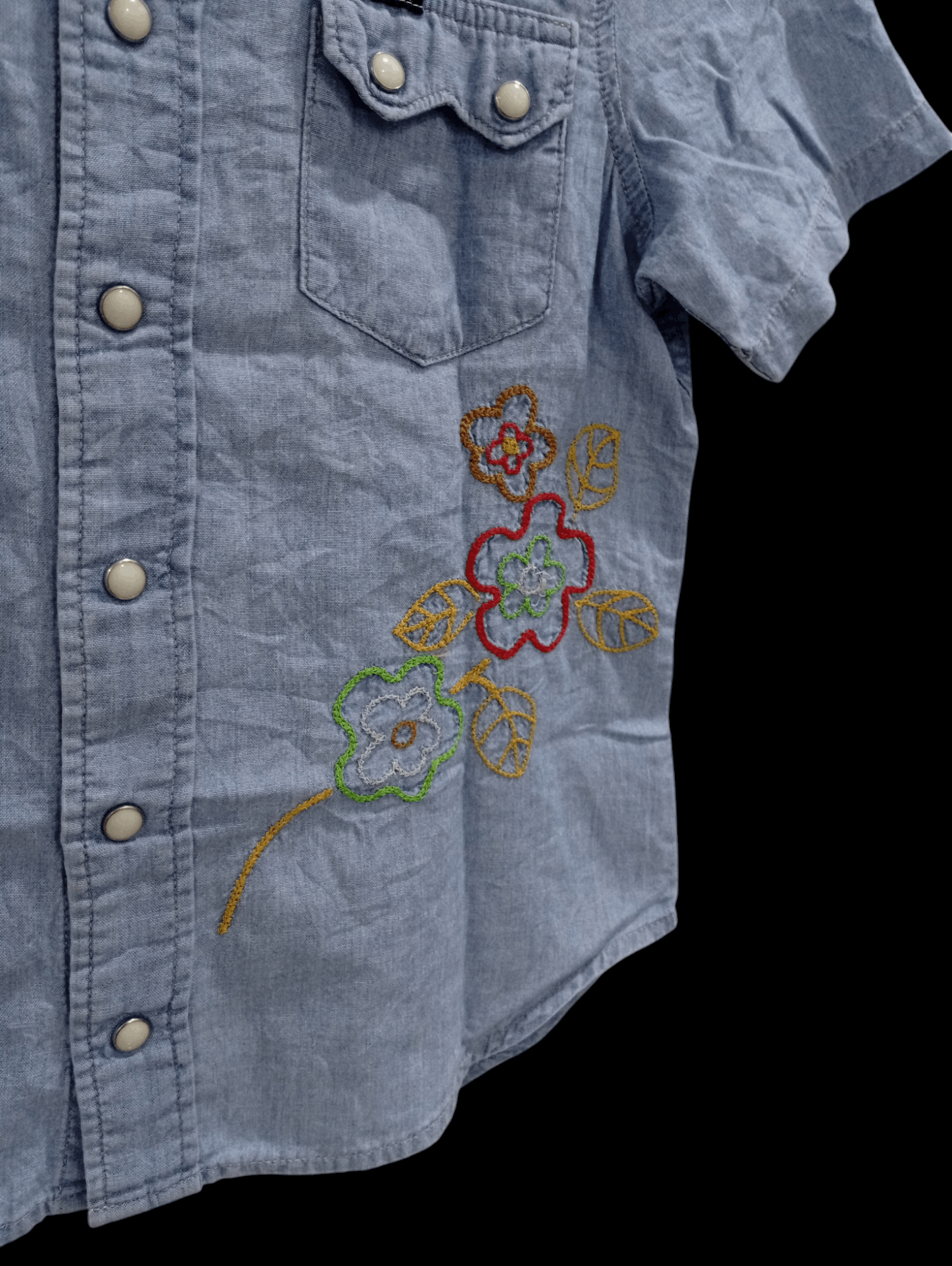 Lee × Vintage 🔥🔥Lee Riders Kids Boys Embroidery Denim Shirt Size US XXS / EU 40 - 13 Thumbnail
