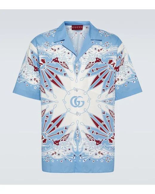 Gucci o1loc1c1225 787257 Double G Bandana Print Cotton Shirt Size US S / EU 44-46 / 1 - 1 Thumbnail