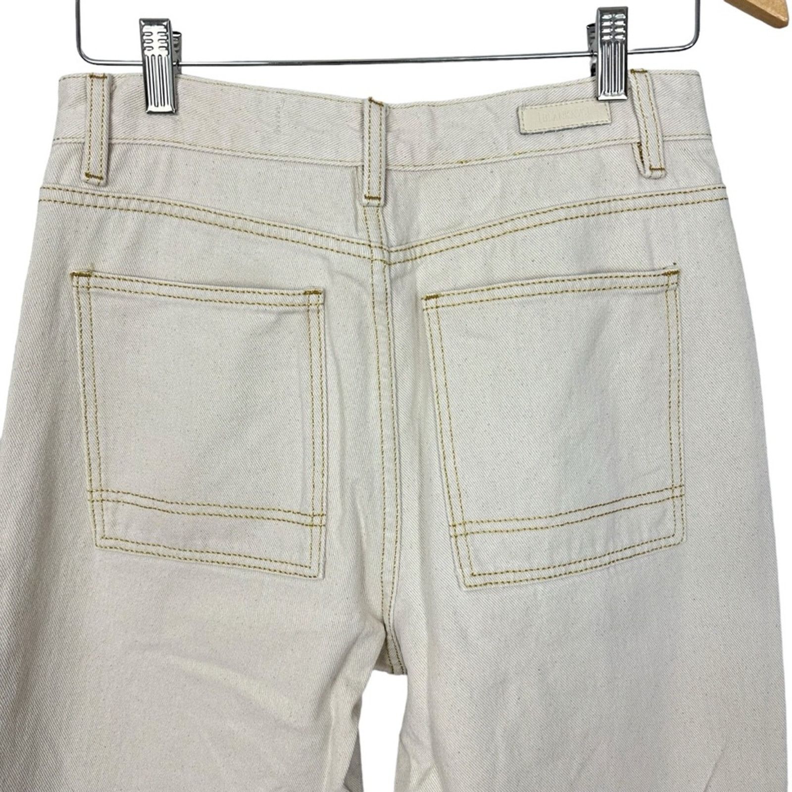 BLANKNYC Blank NYC Ivory Denim High Rise Crop Straight Jeans Sz 28 Size 28" / US 6 / IT 42 - 10 Thumbnail